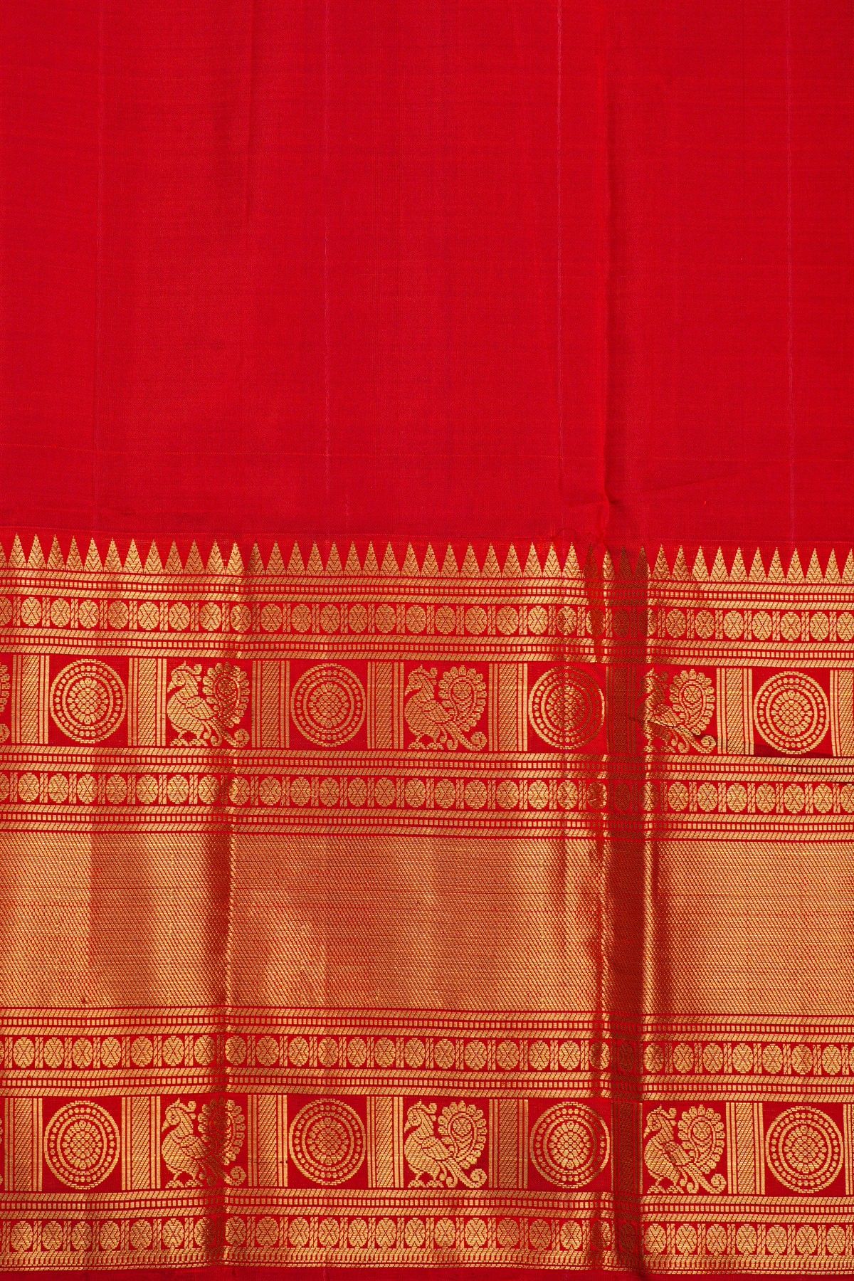 Kancheepuram Eco Print Silk Off White Saree