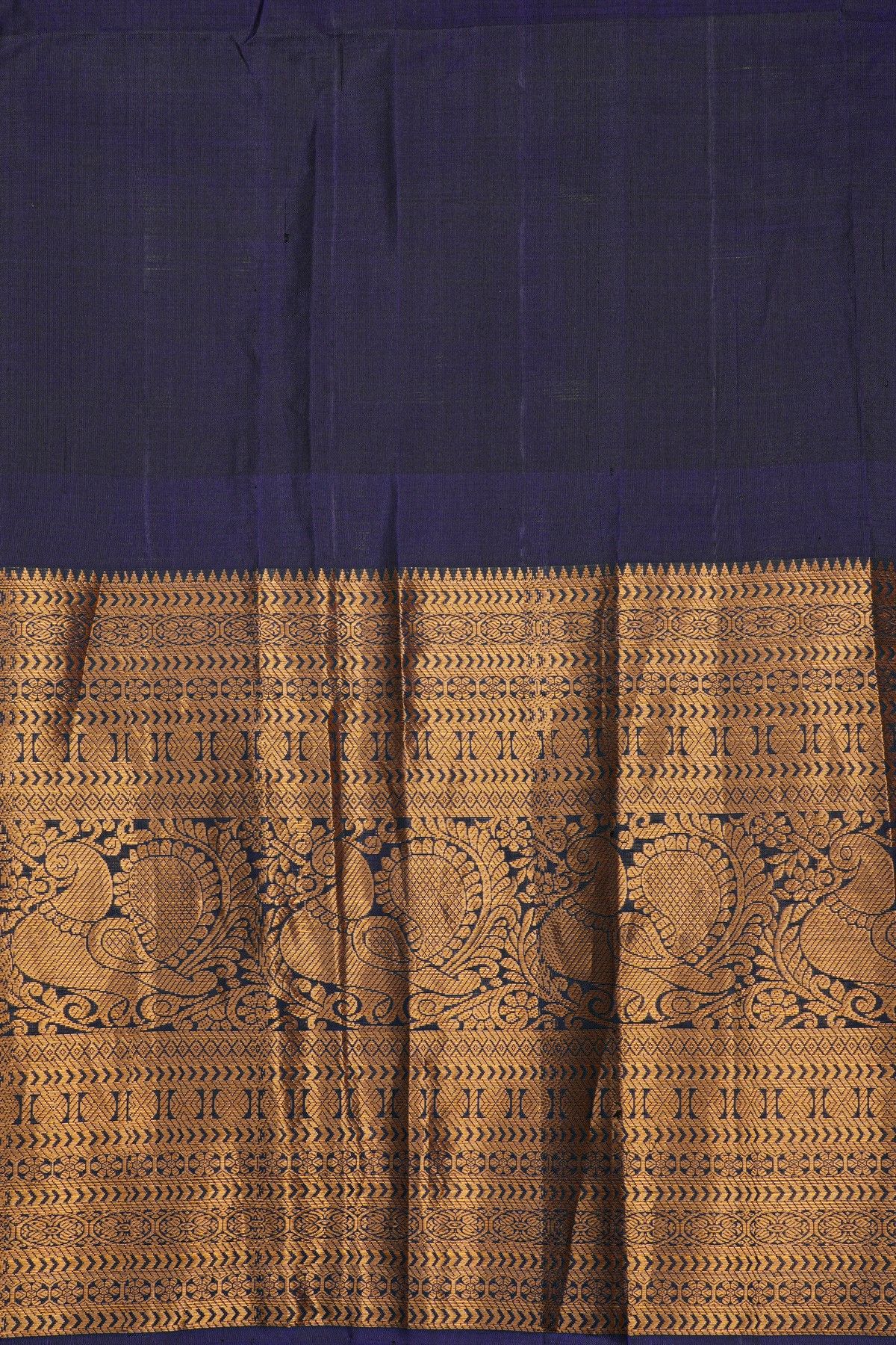 Kancheepuram Eco Print Silk Yellow Saree