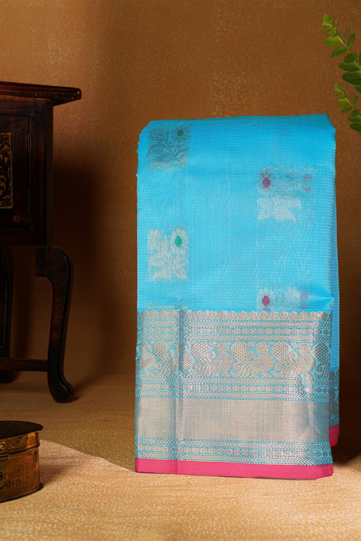 Kuppadam Sico Sky Blue Saree