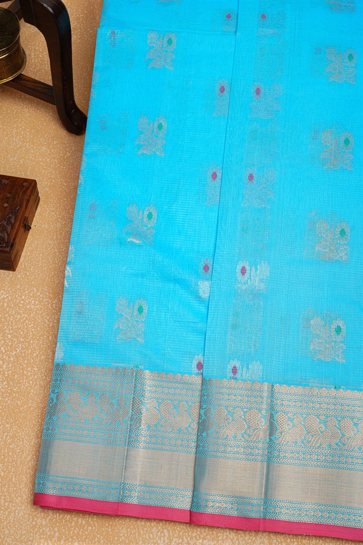 Kuppadam Sico Sky Blue Saree