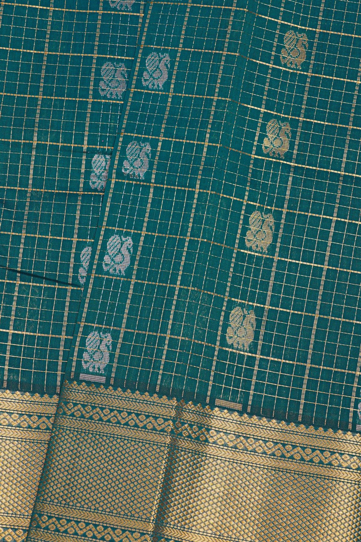 Kuppadam Sico Teal Blue Saree