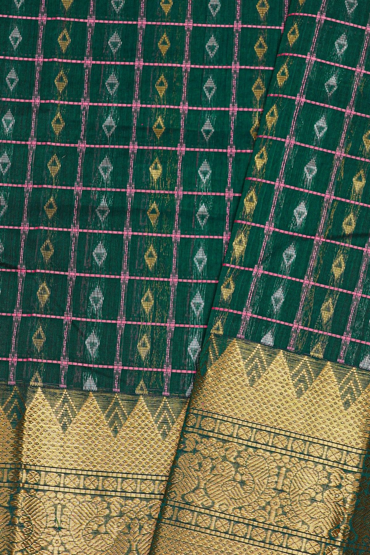 Kuppadam Sico Bottle Green Saree