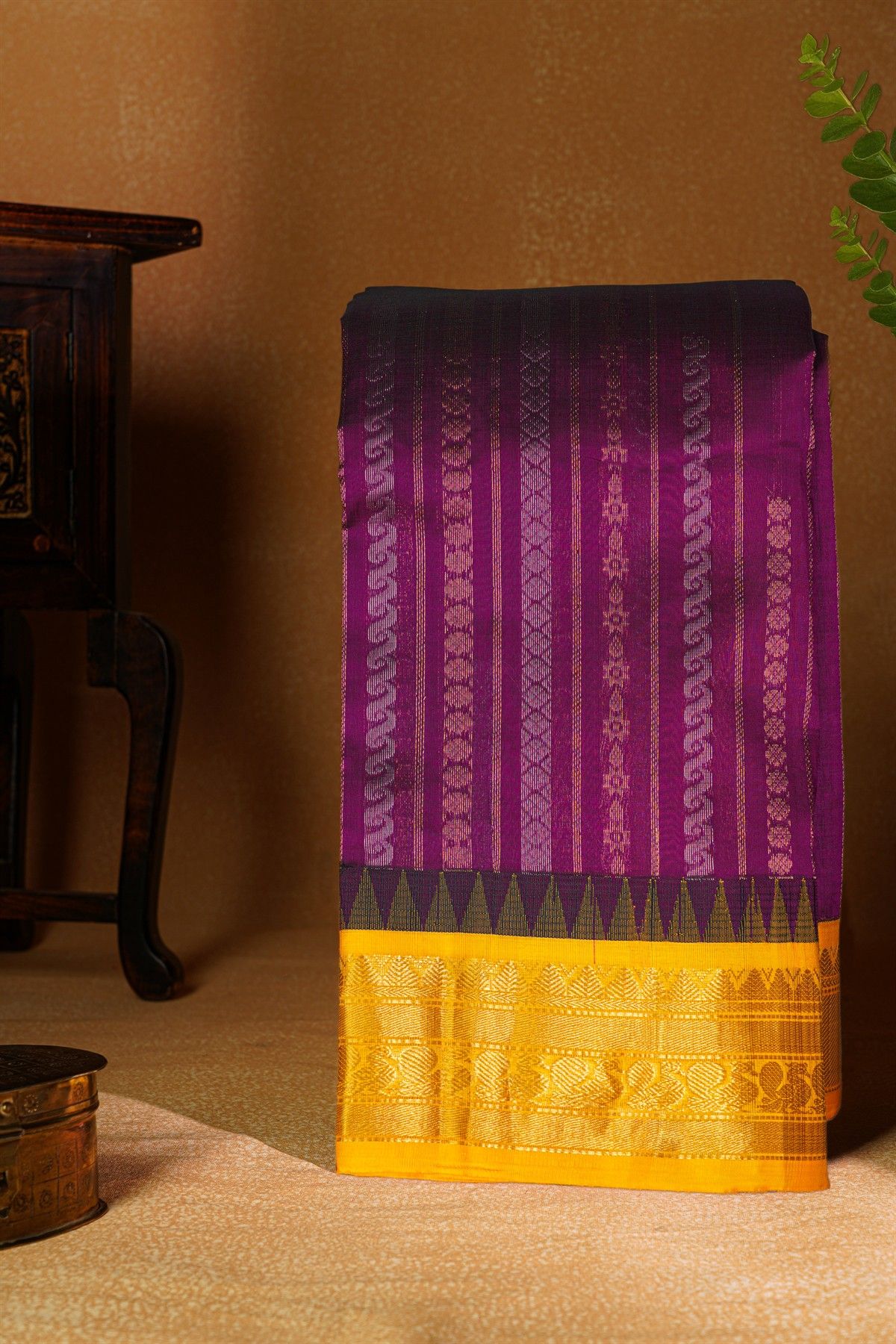Kuppadam Sico Dark Purple Saree