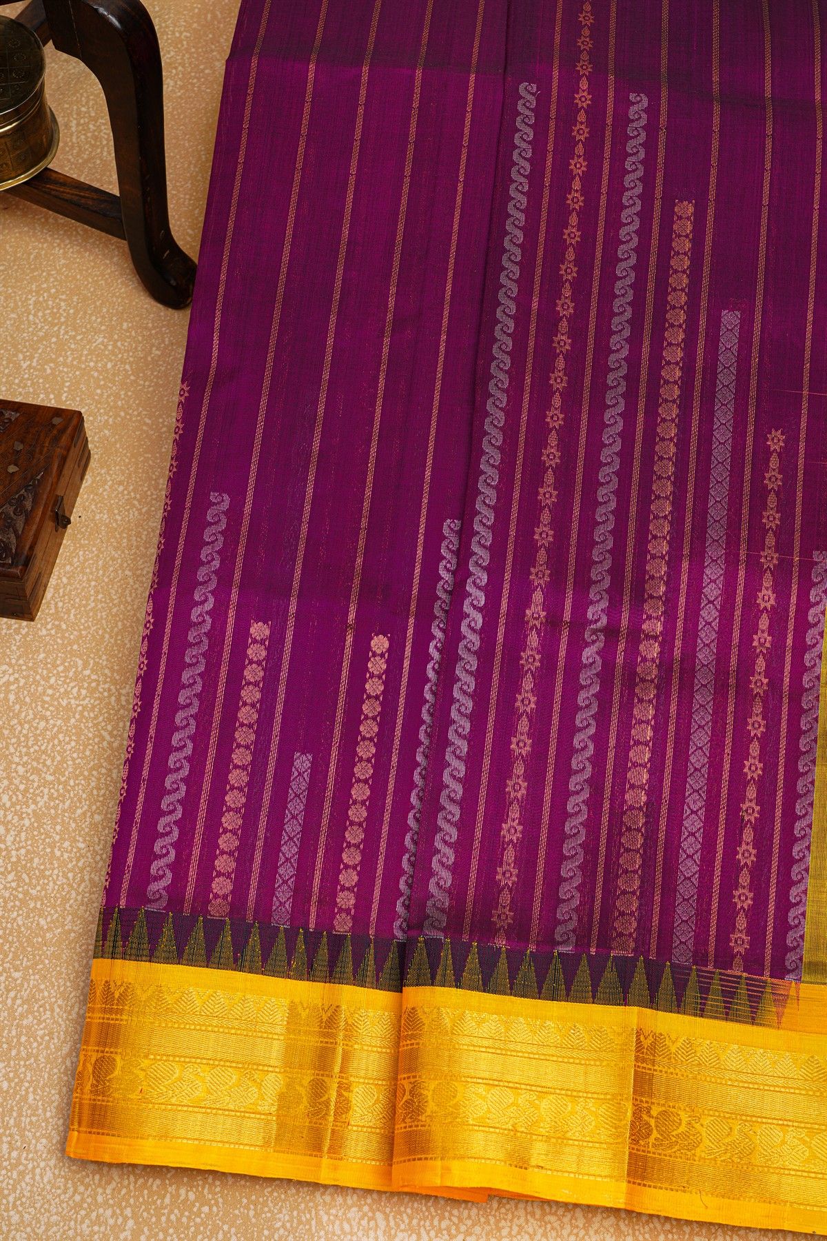 Kuppadam Sico Dark Purple Saree