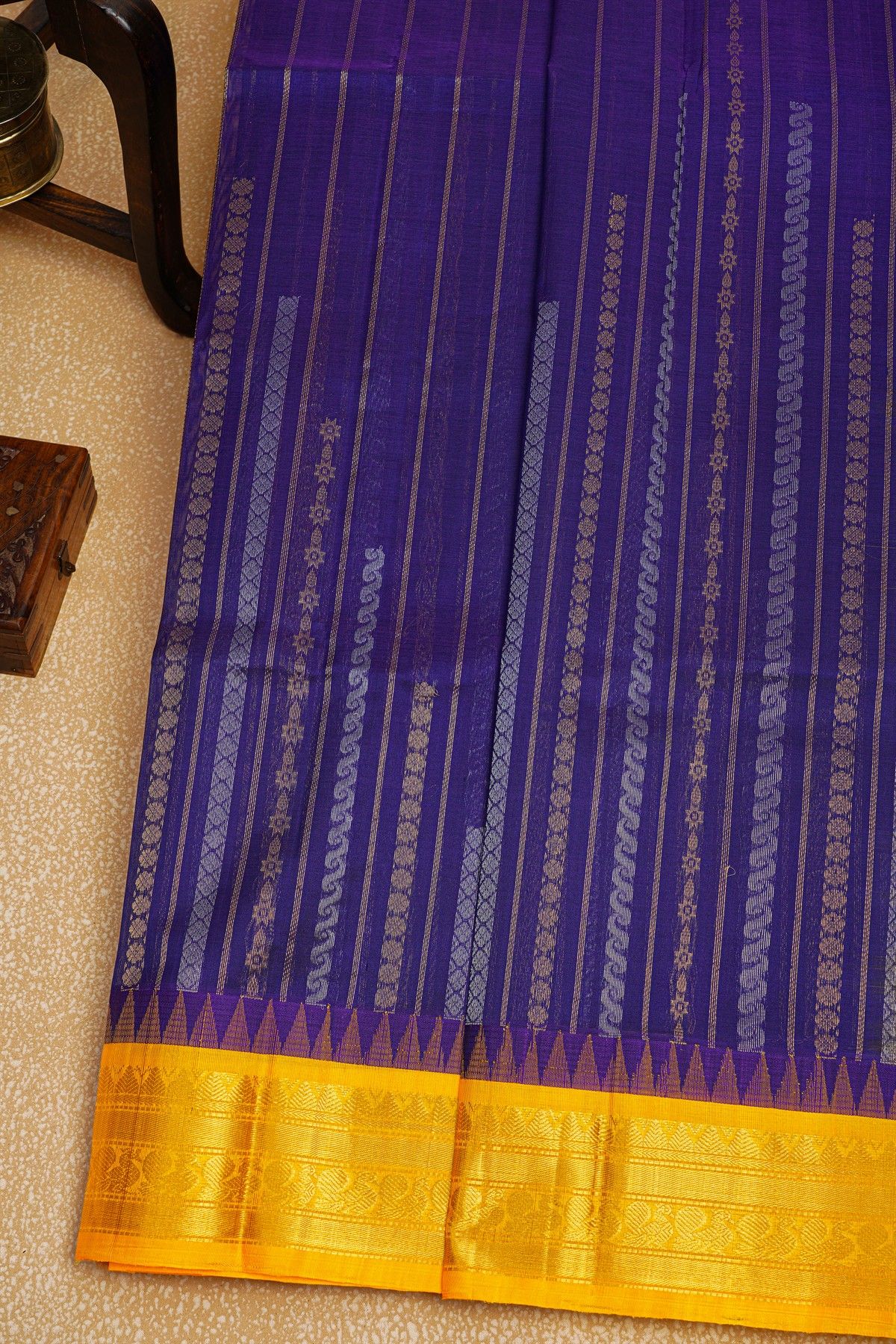 Kuppadam Sico Navy Blue Saree