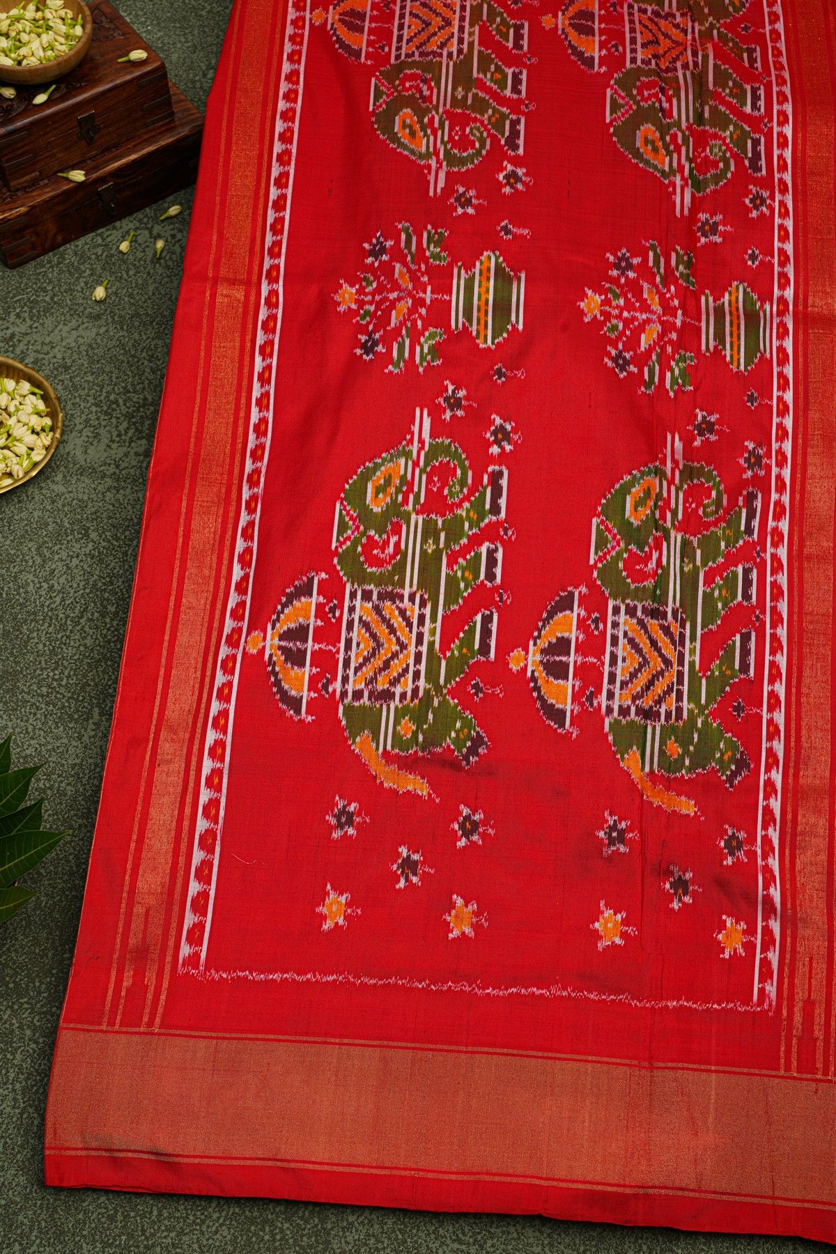 Ikat Silk Navy Blue Saree