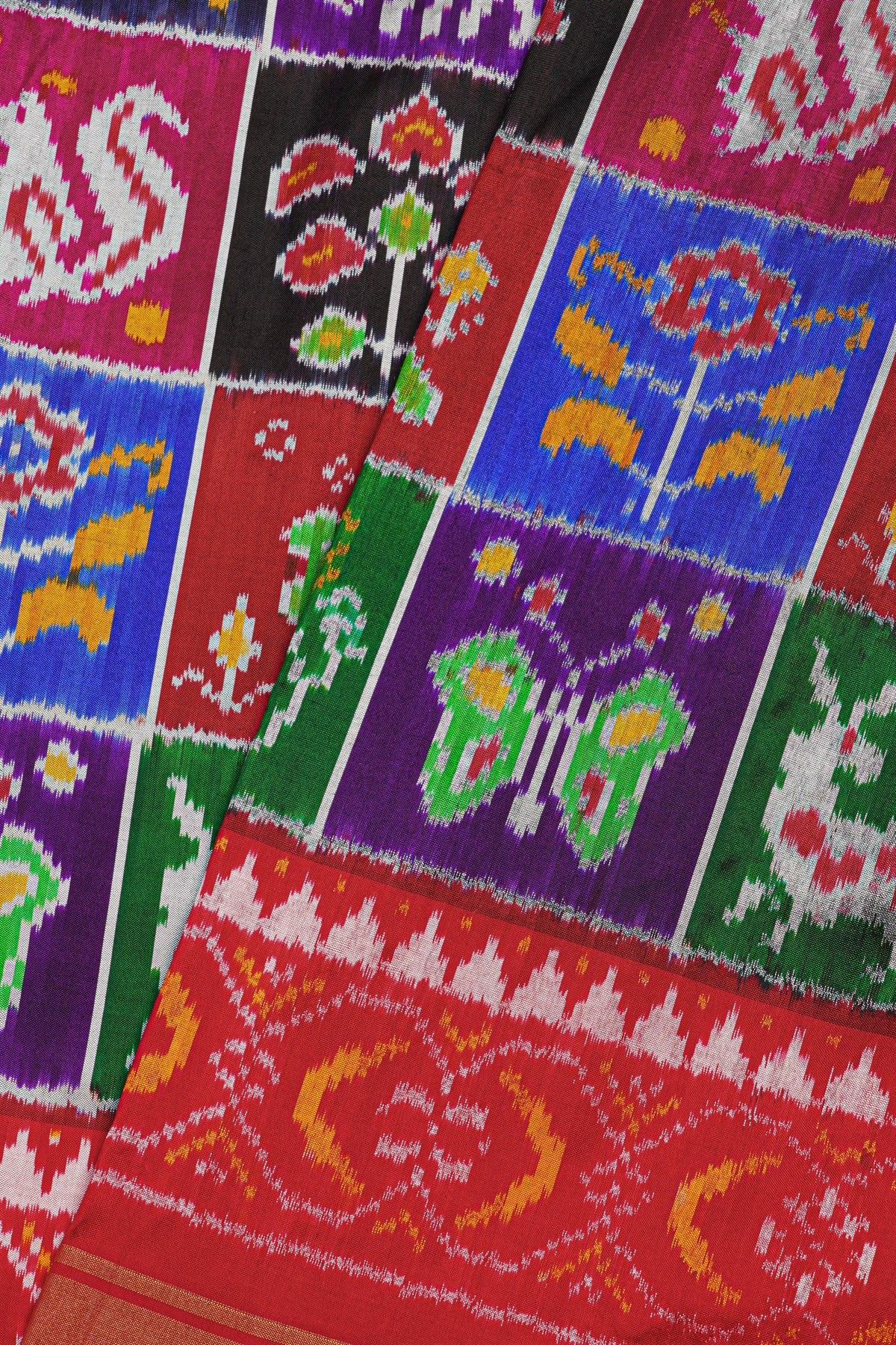 Ikat Silk Multicolour Saree