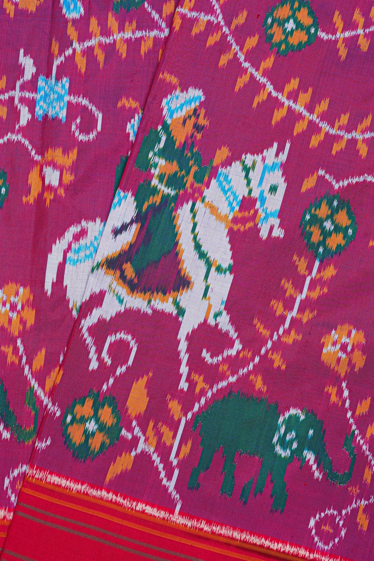 Ikat Silk Dual Colour Saree