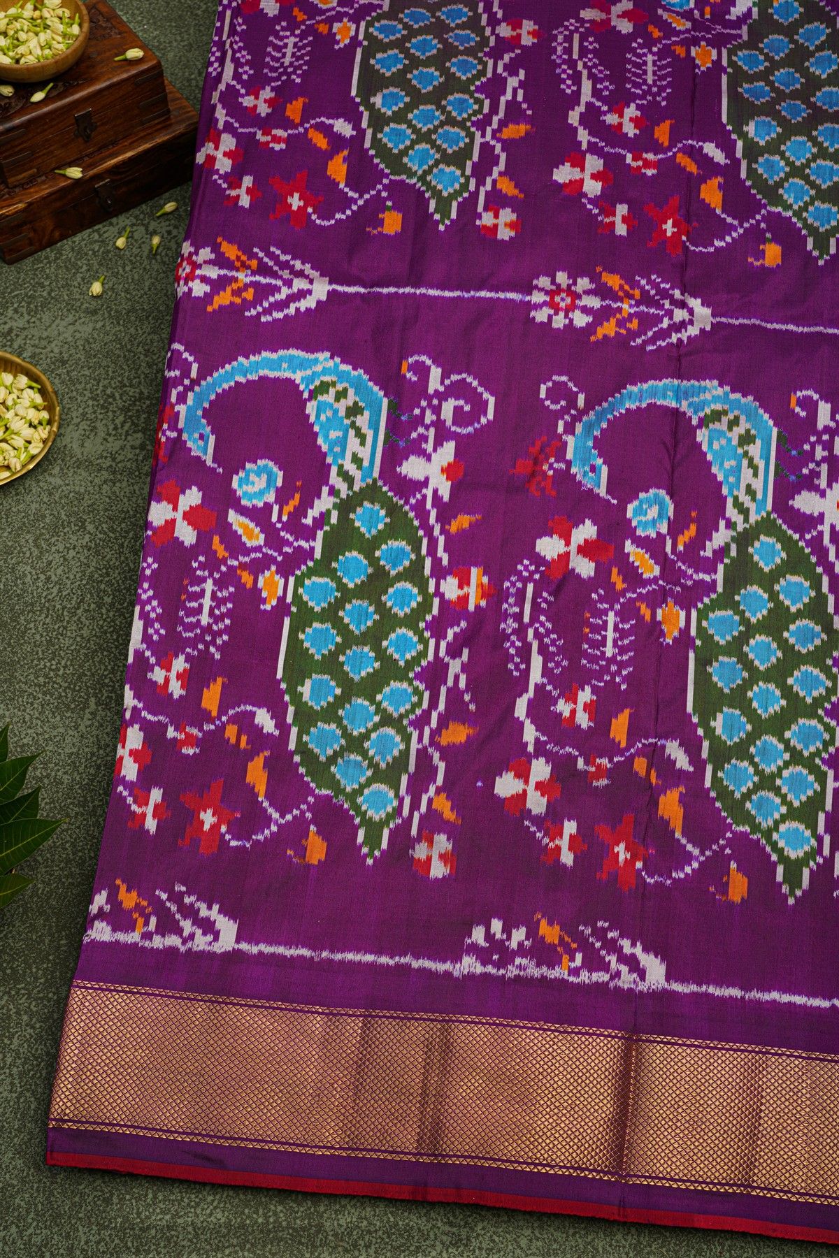 Ikat Silk Light Pink Saree