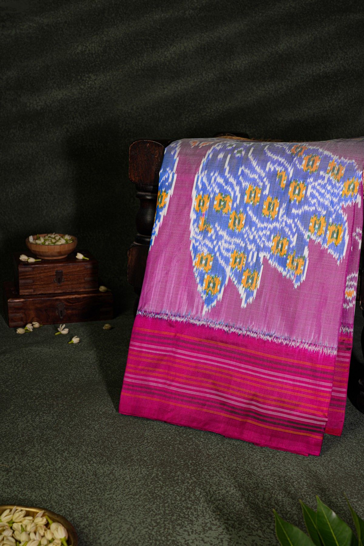 Ikat Silk Lilac Saree