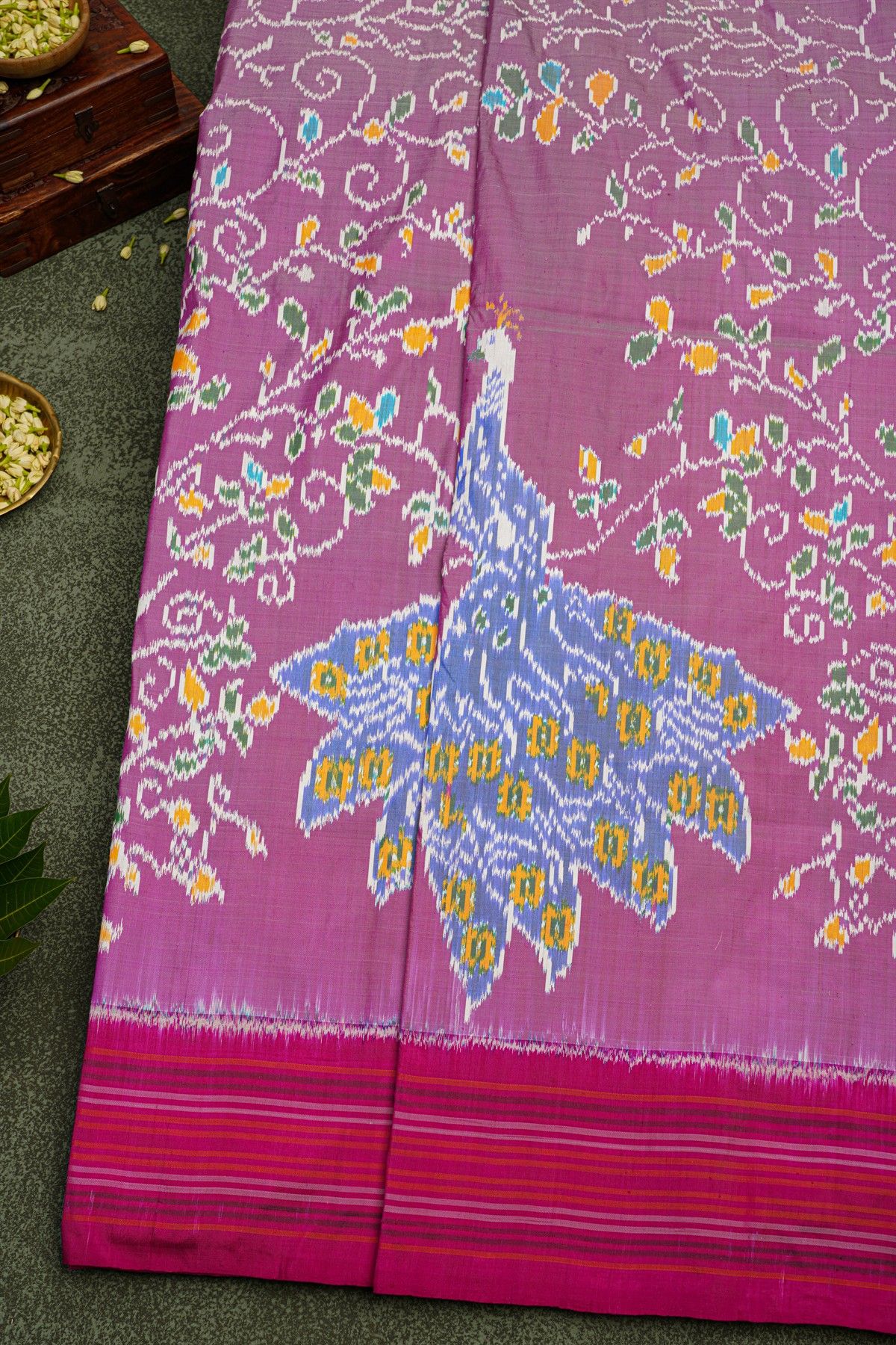 Ikat Silk Lilac Saree