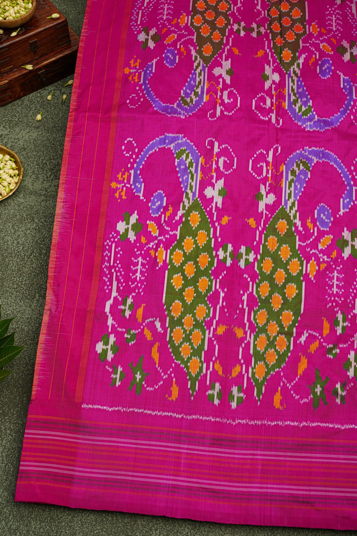 Ikat Silk Lilac Saree