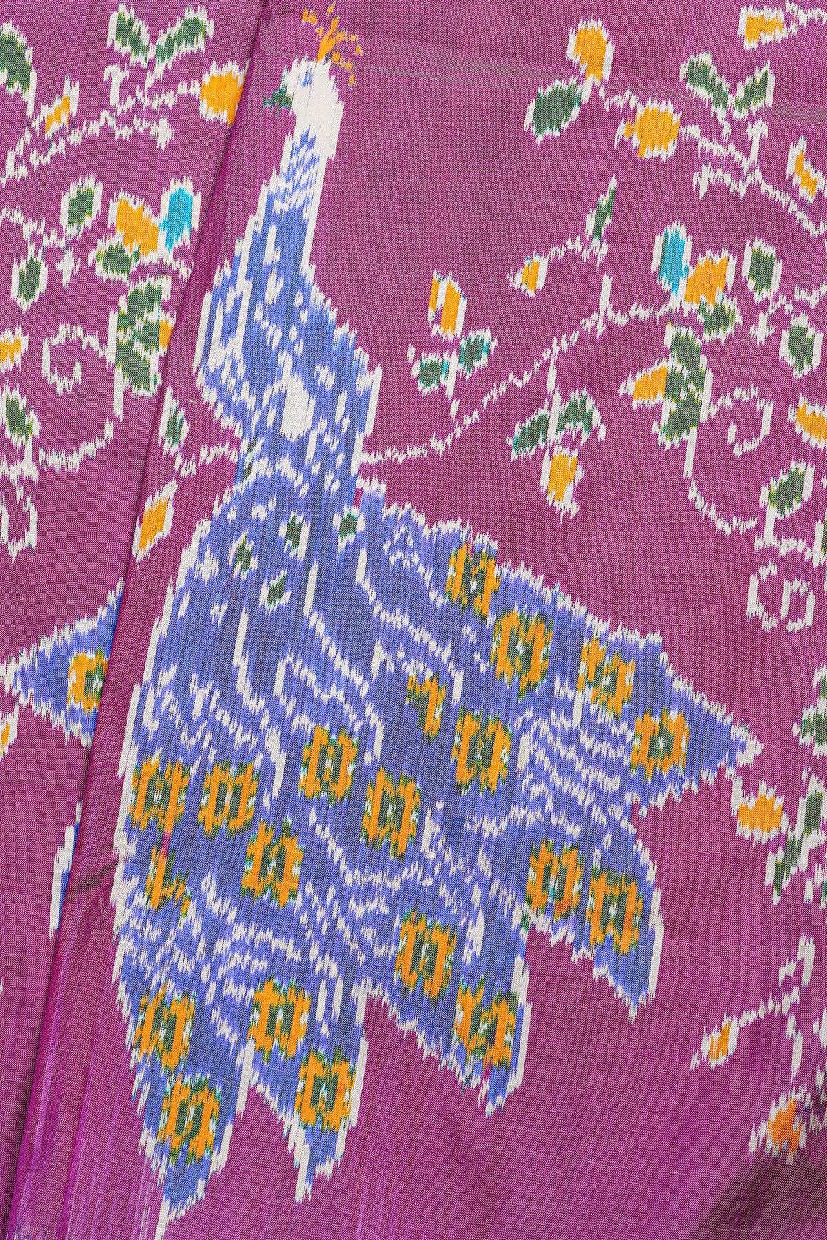 Ikat Silk Lilac Saree