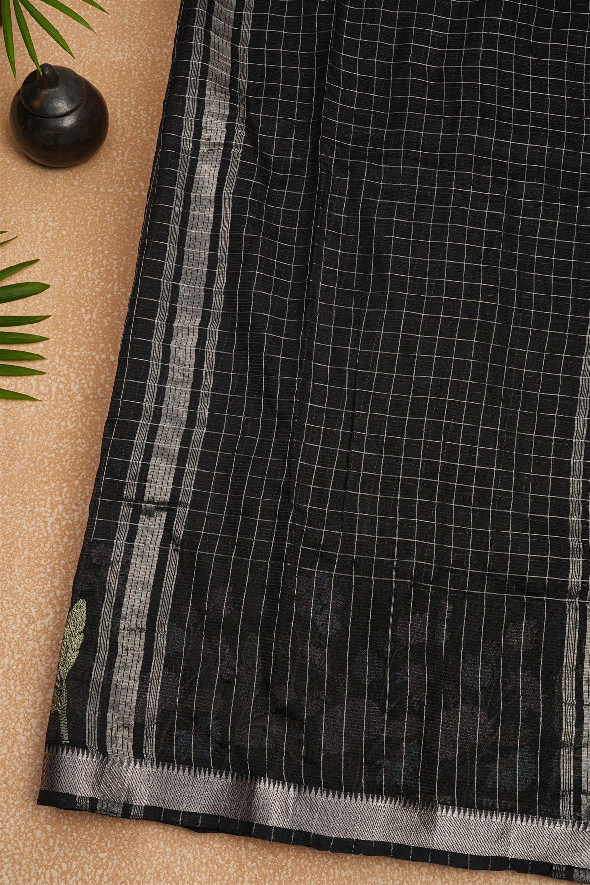 Mangalagiri Silk Black Saree