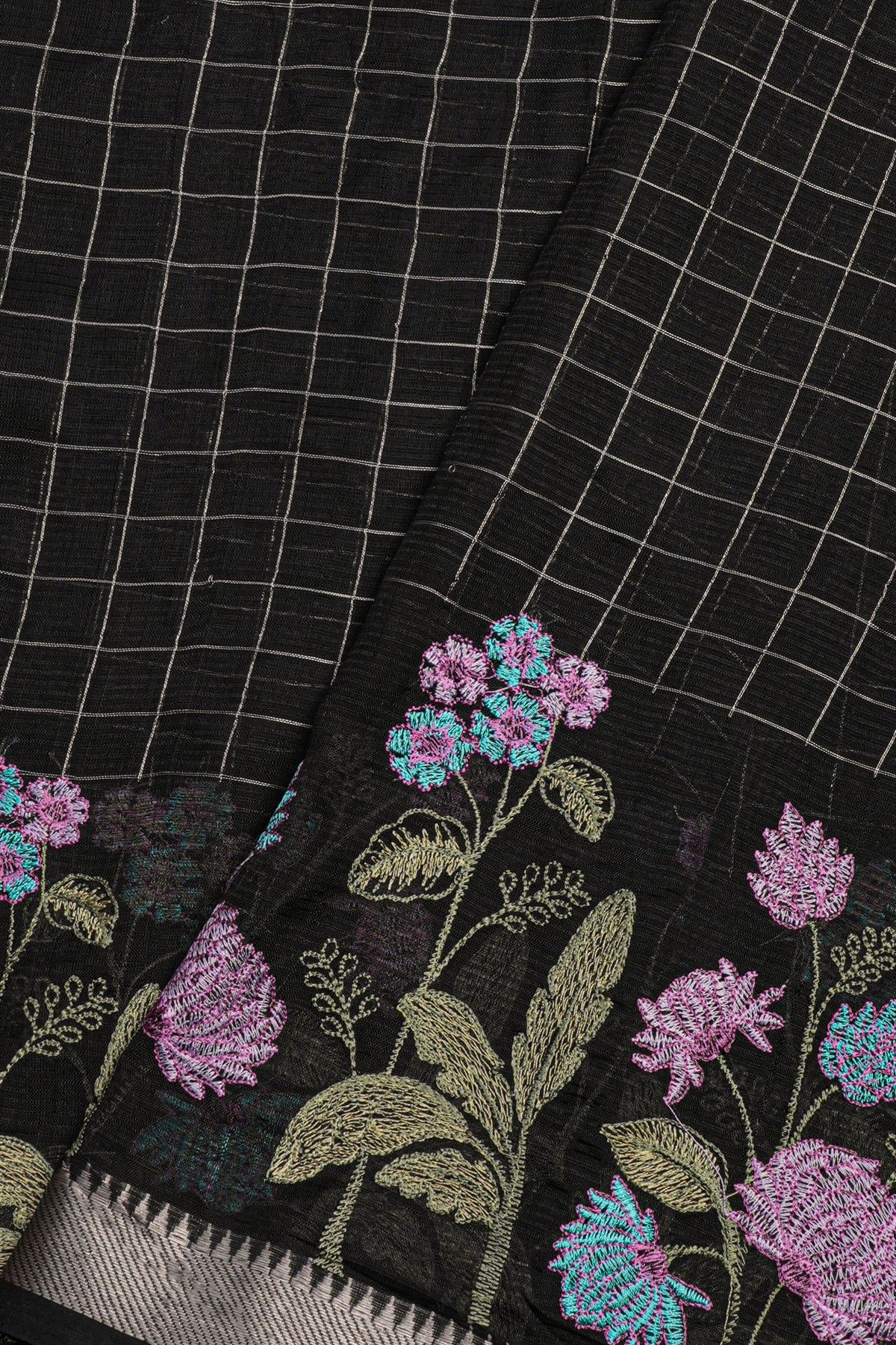 Mangalagiri Silk Black Saree