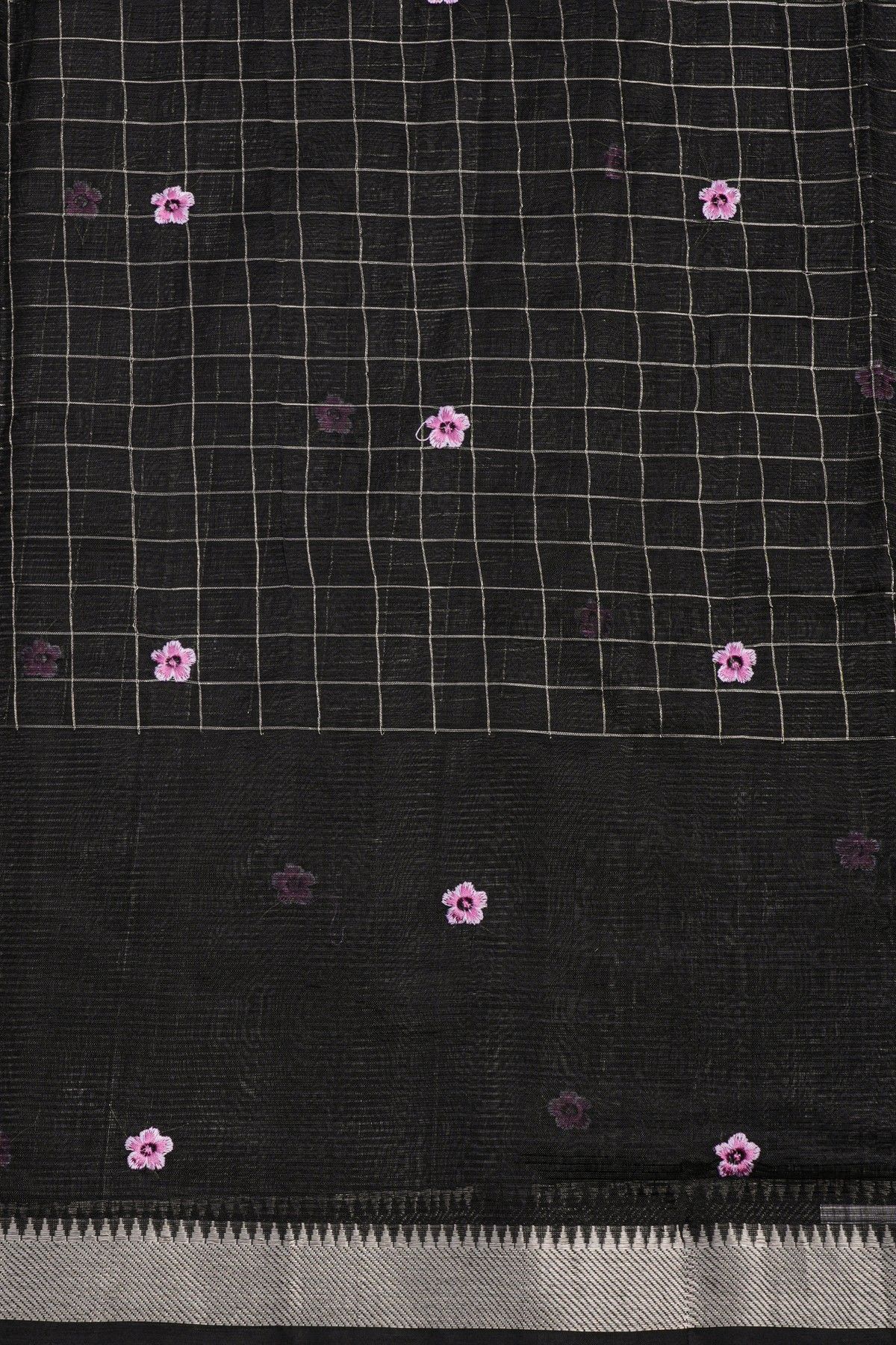 Mangalagiri Silk Black Saree