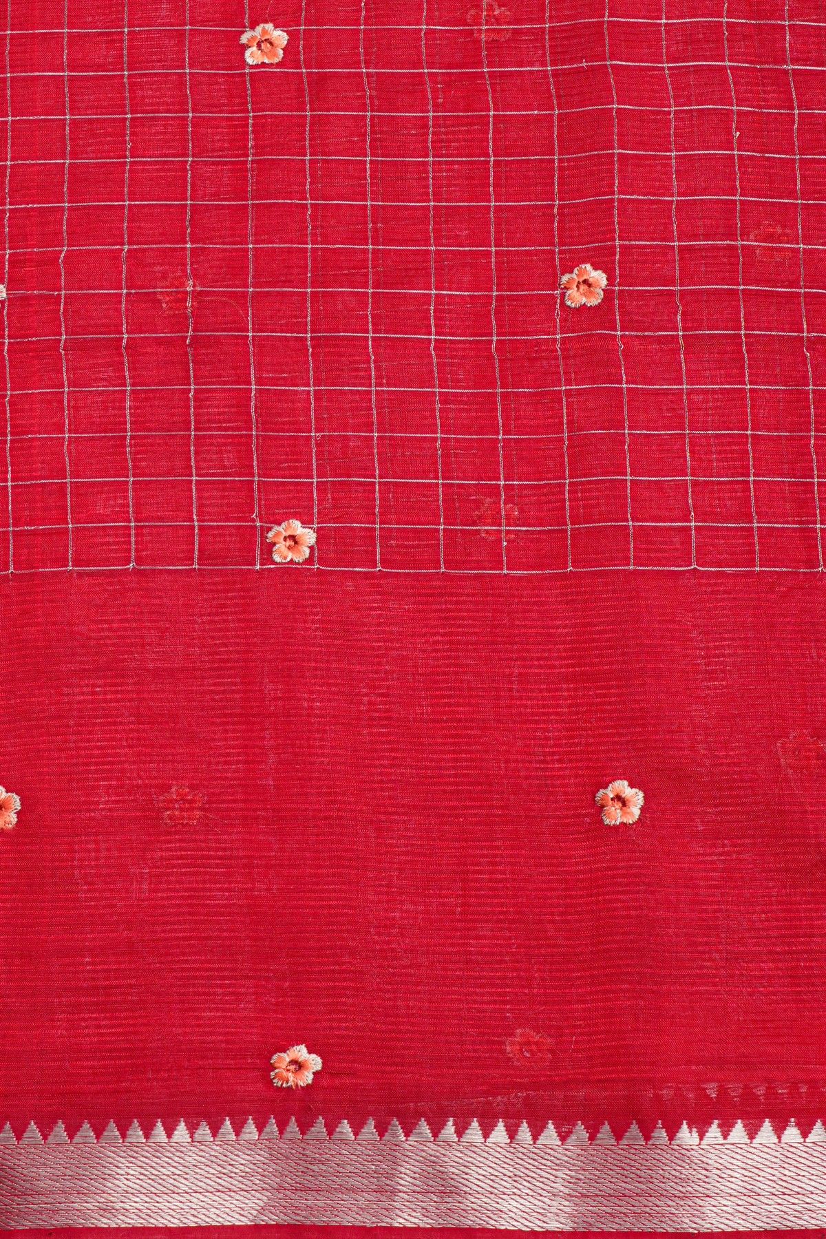 Mangalagiri Silk Red Saree