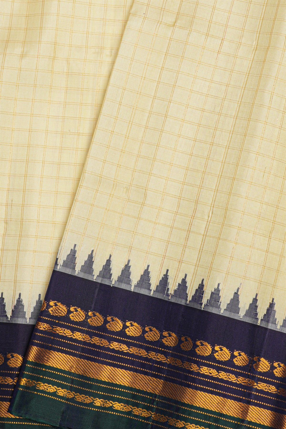 Gadwal Silk Cream Saree