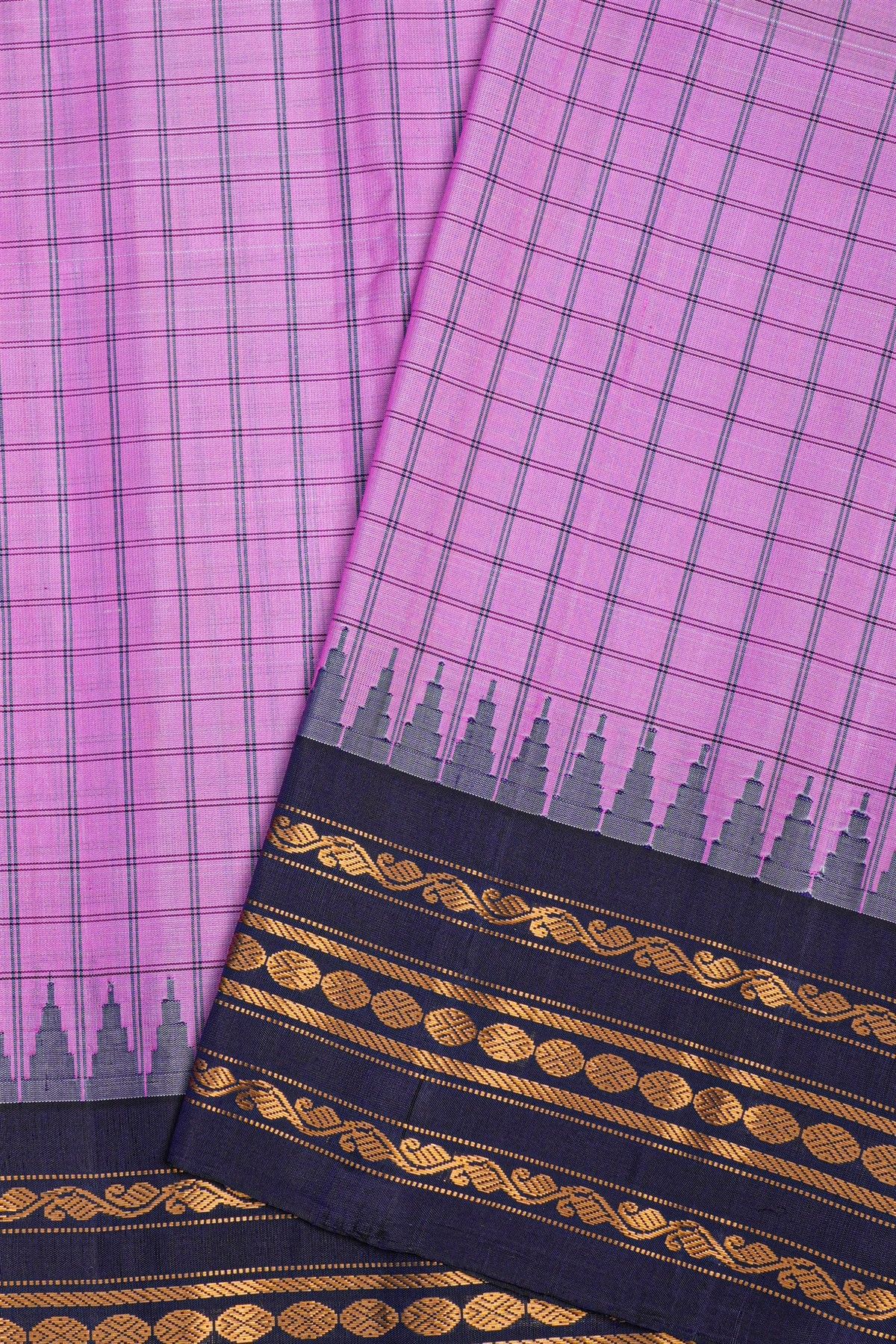 Gadwal Raw Silk Lavender Saree