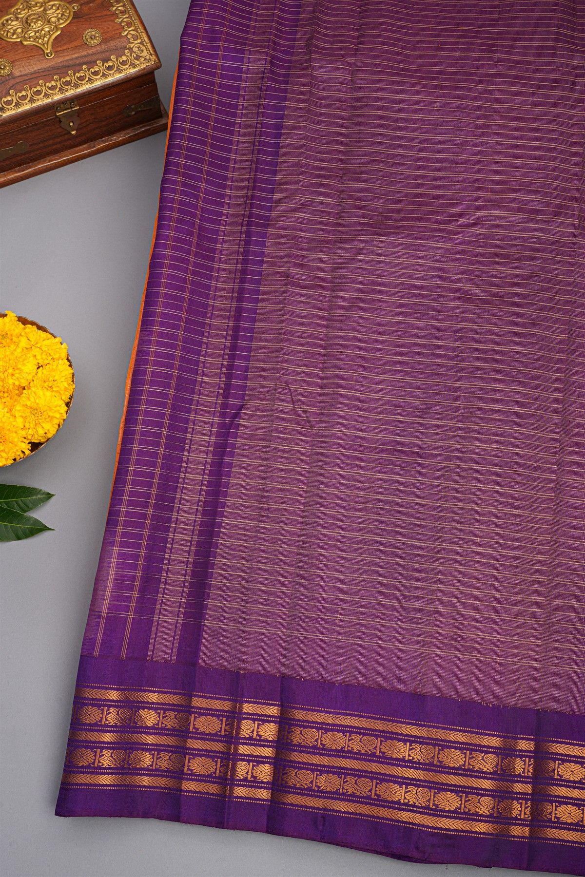 Gadwal Silk Orange Saree