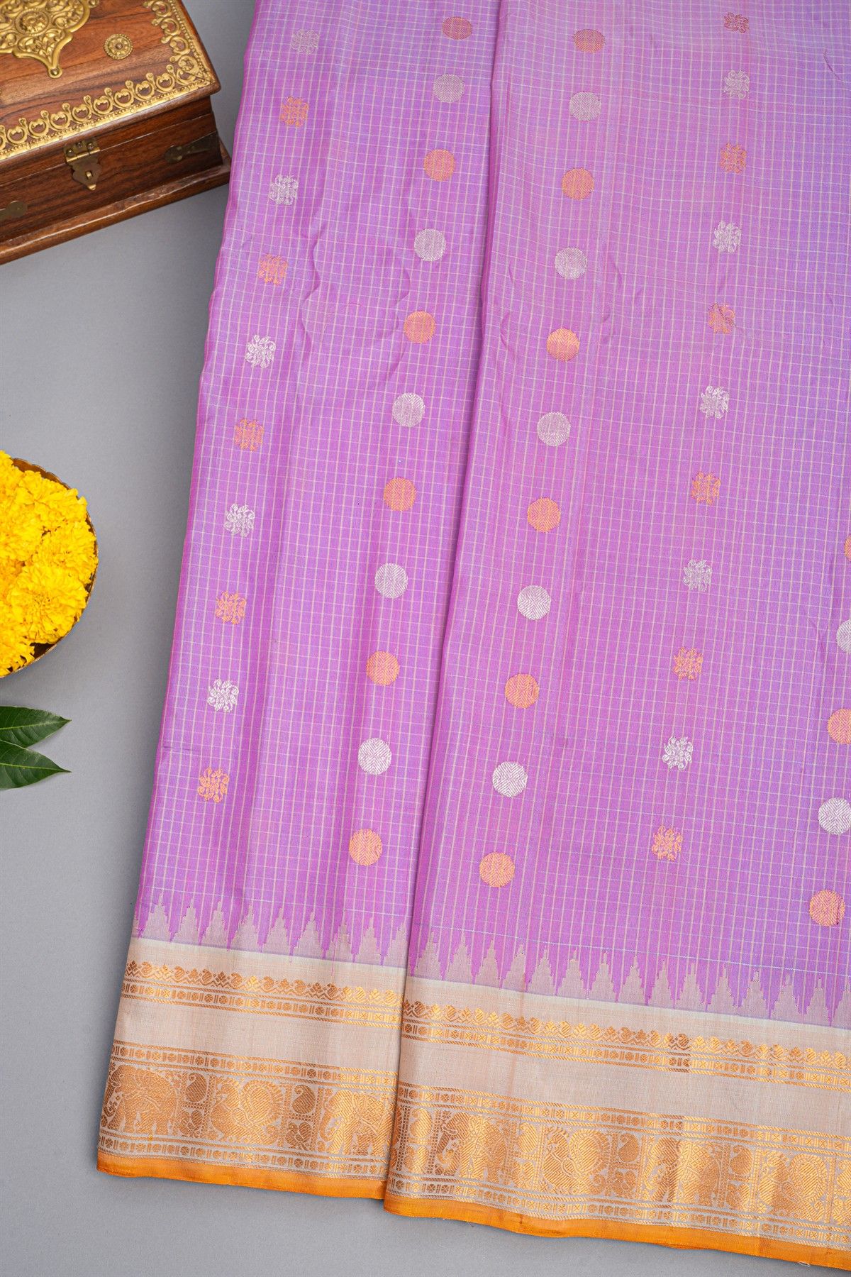 Gadwal Silk Lavender Saree
