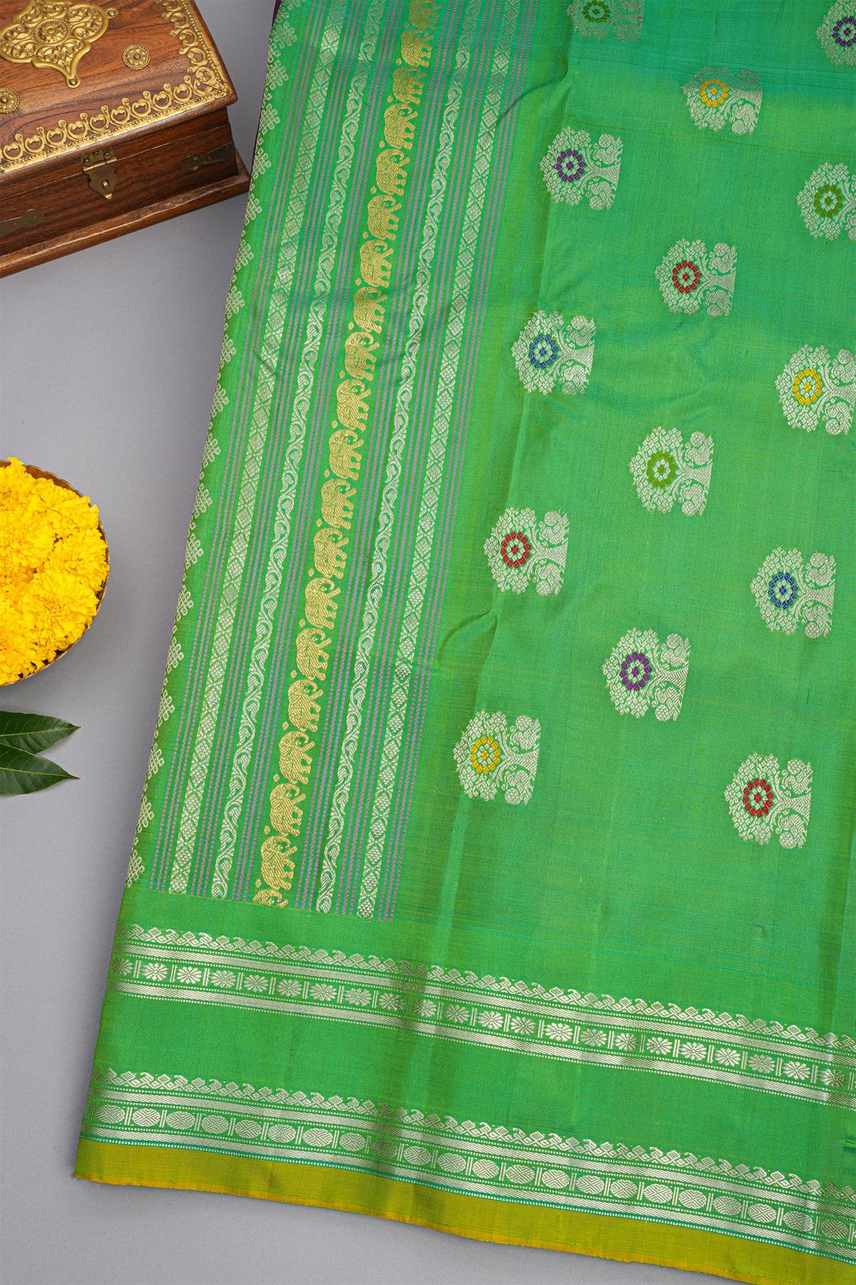 Gadwal Silk Violet Saree