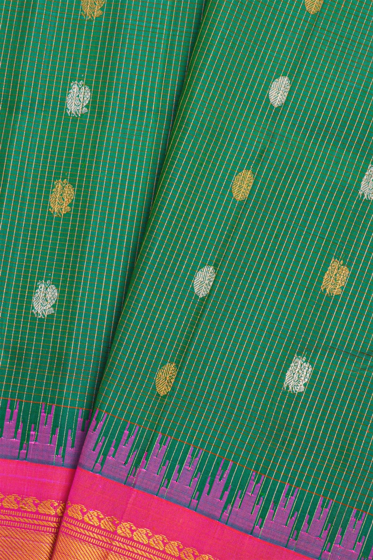 Gadwal Silk Dark Green Saree