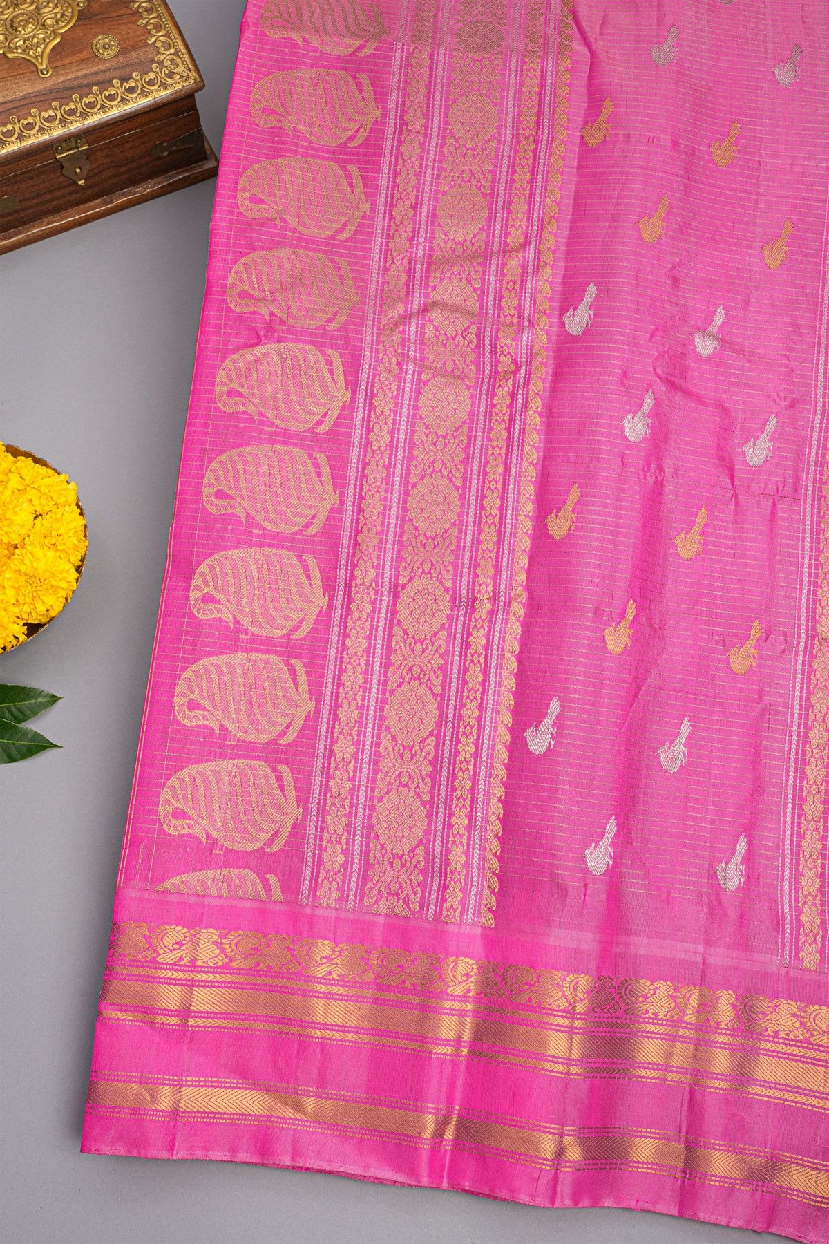 Gadwal Silk Brown Saree