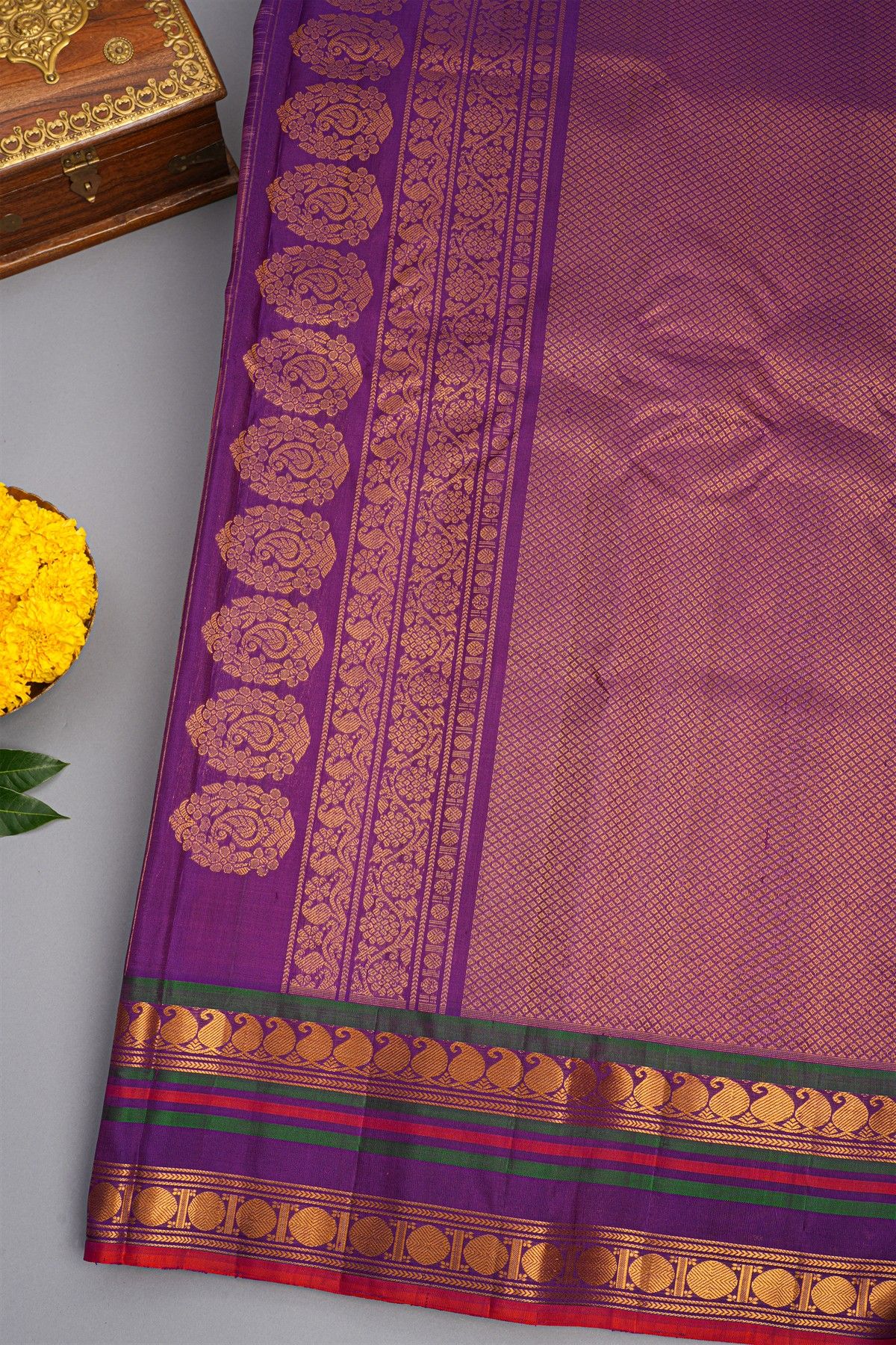 Gadwal Silk Baby Pink Saree