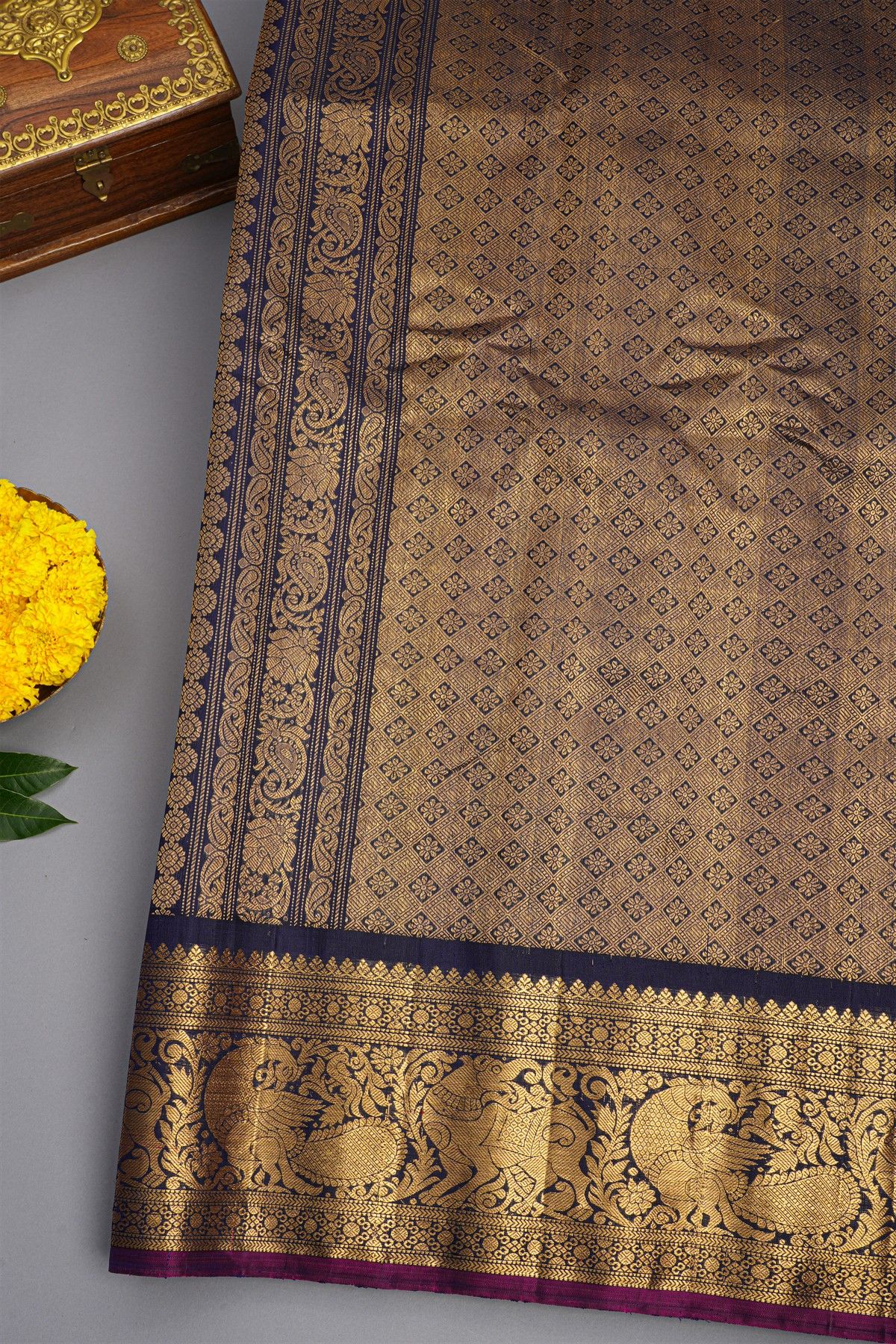 Gadwal Silk Lime Green Saree