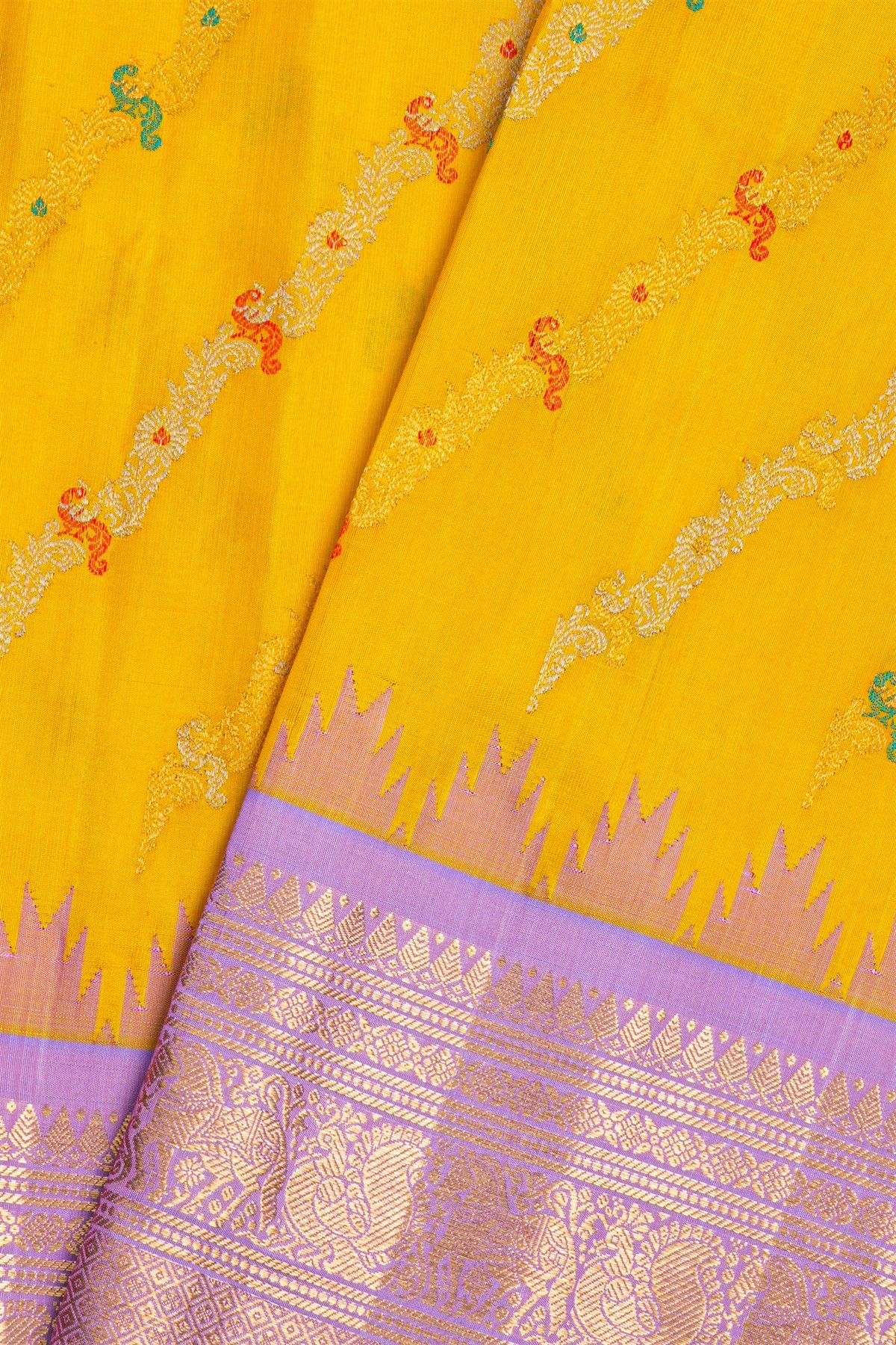 Gadwal Silk Yellow Saree