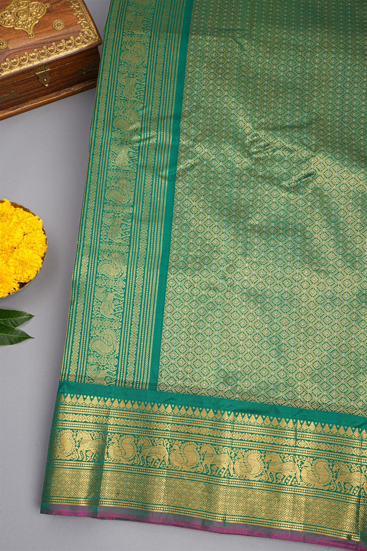 Gadwal Silk Orange Saree