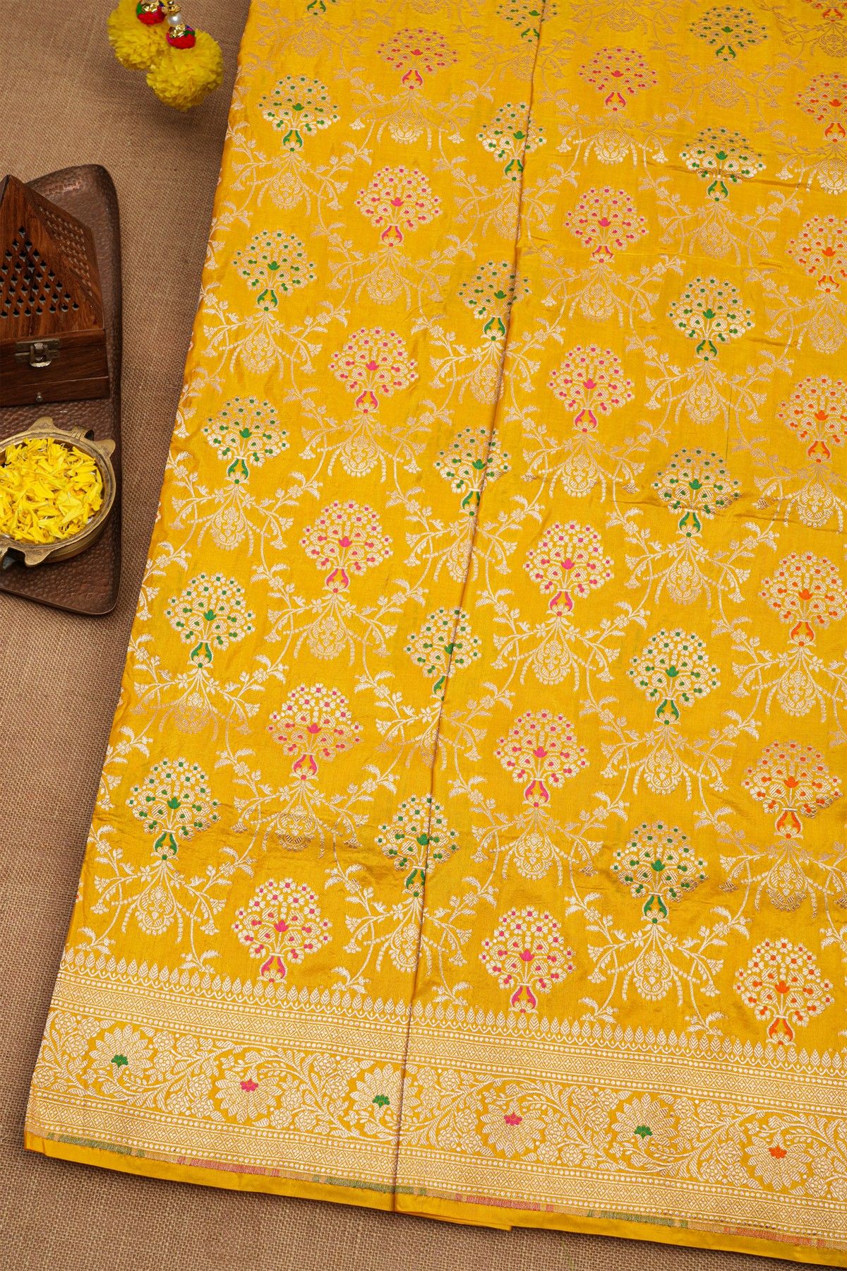 Banarasi Silk Mustard Saree