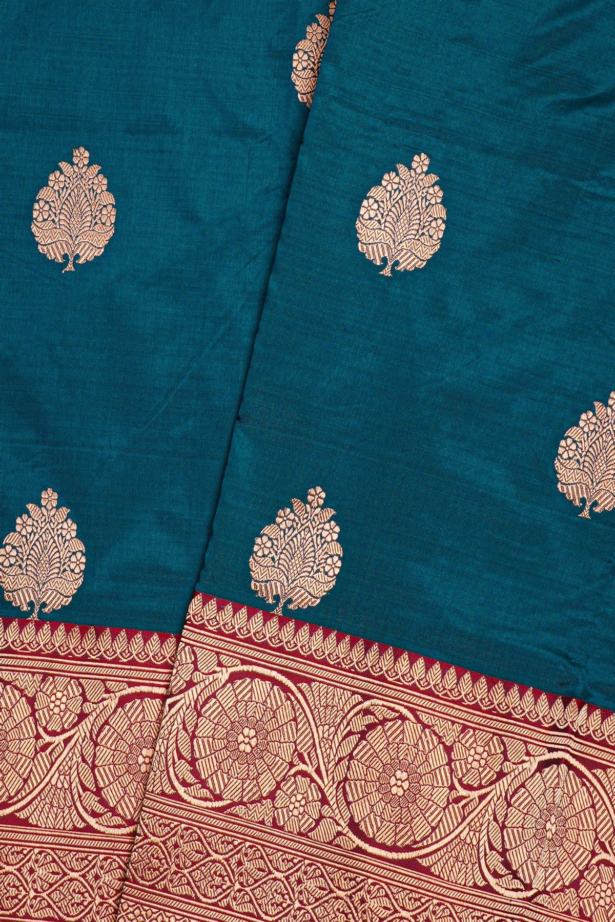 Banarasi Silk Teal Blue Saree
