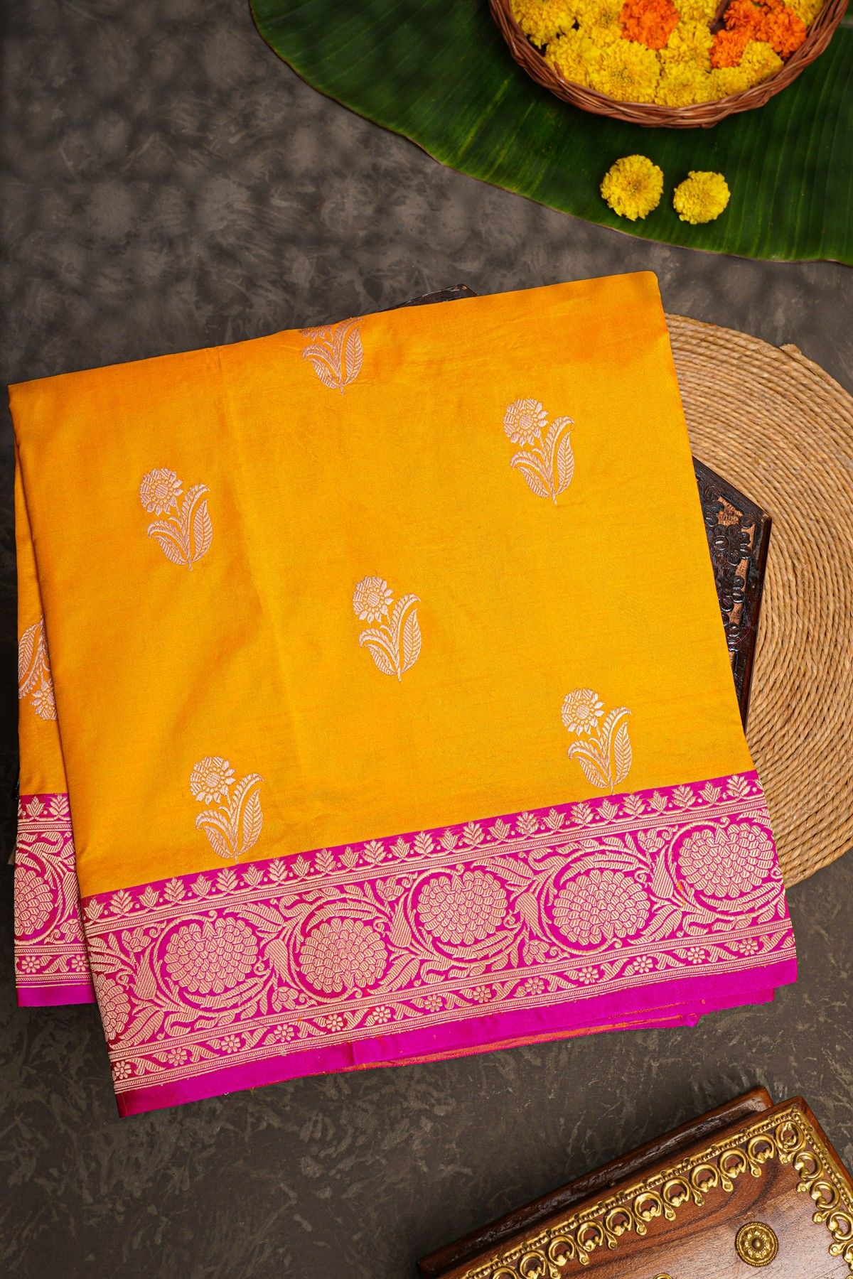 Banarasi Silk Mustard Saree
