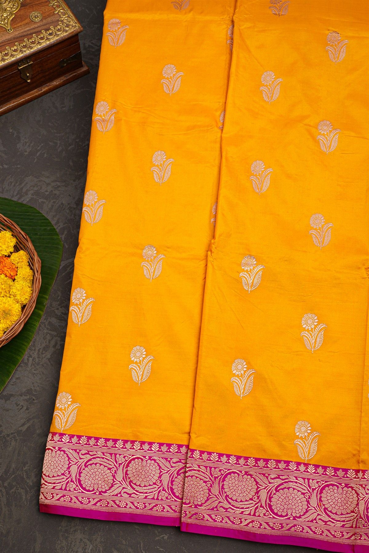 Banarasi Silk Mustard Saree