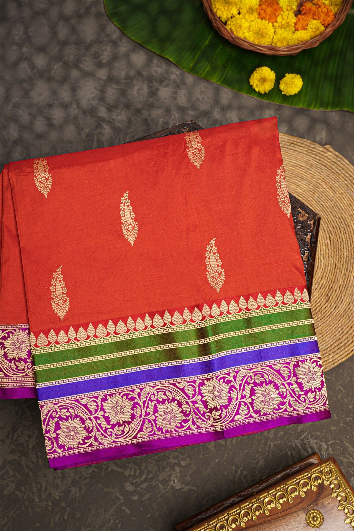 Banarasi Silk Red Saree