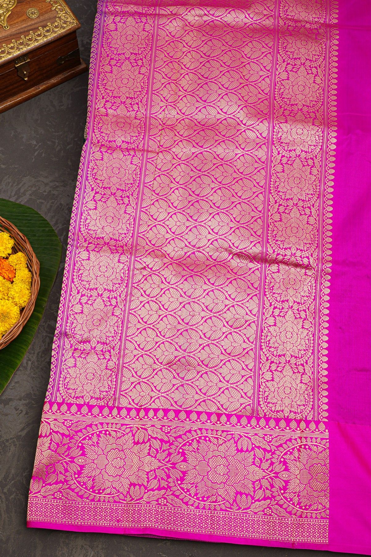 Banarasi Silk Peacock Blue Saree