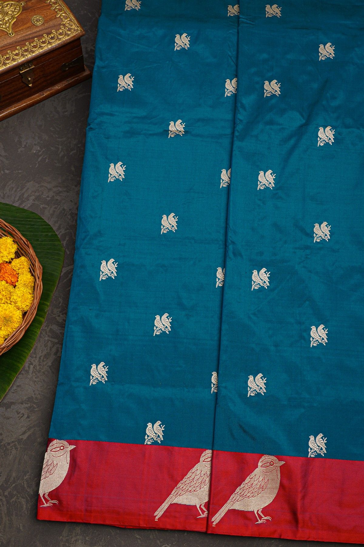 Banarasi Silk Teal Blue Saree