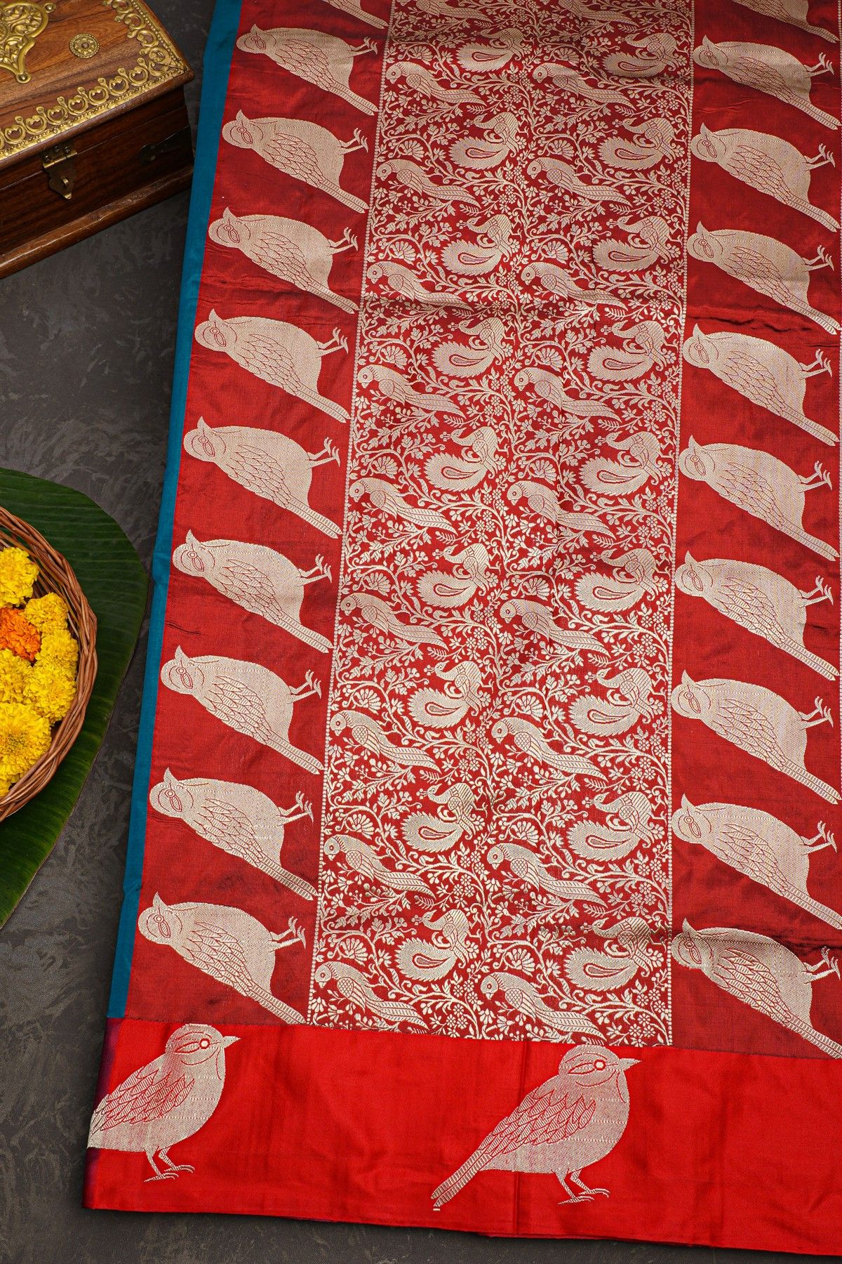 Banarasi Silk Teal Blue Saree