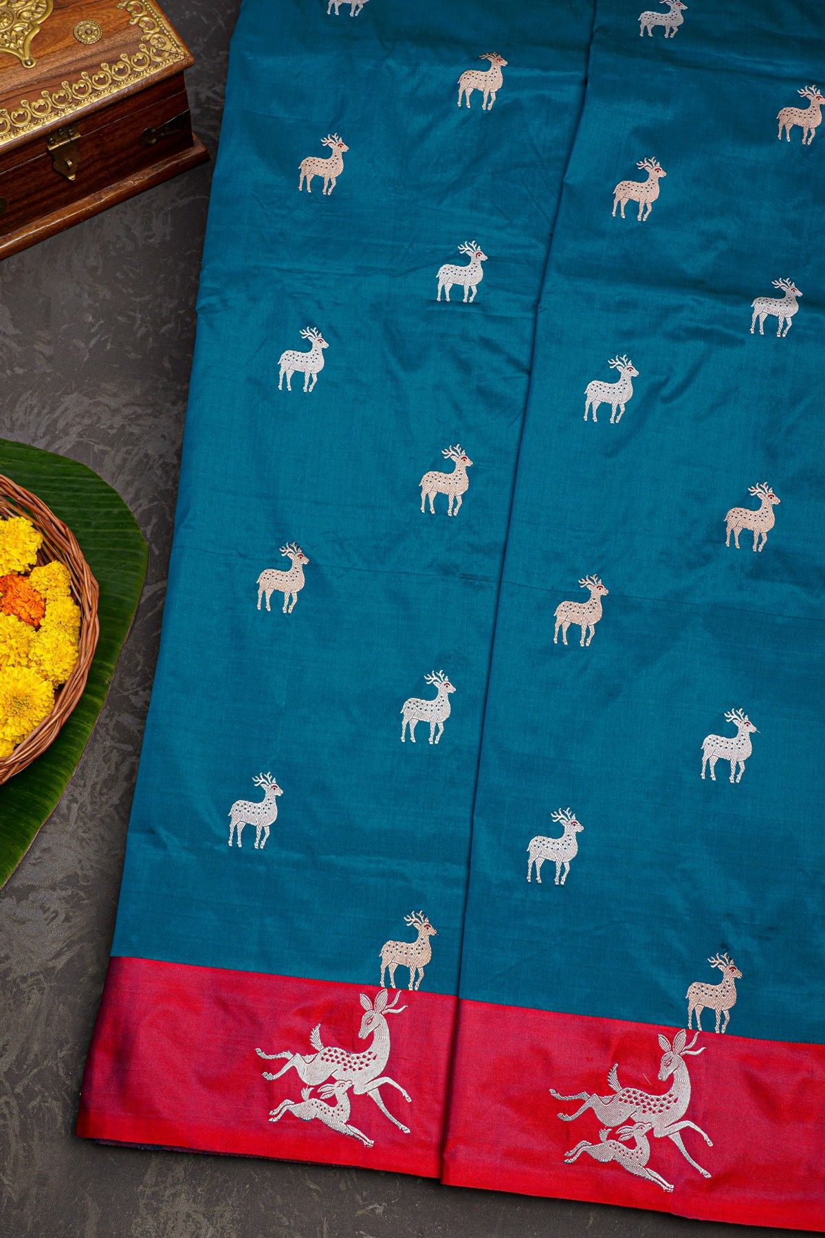 Banarasi Silk Teal Blue Saree