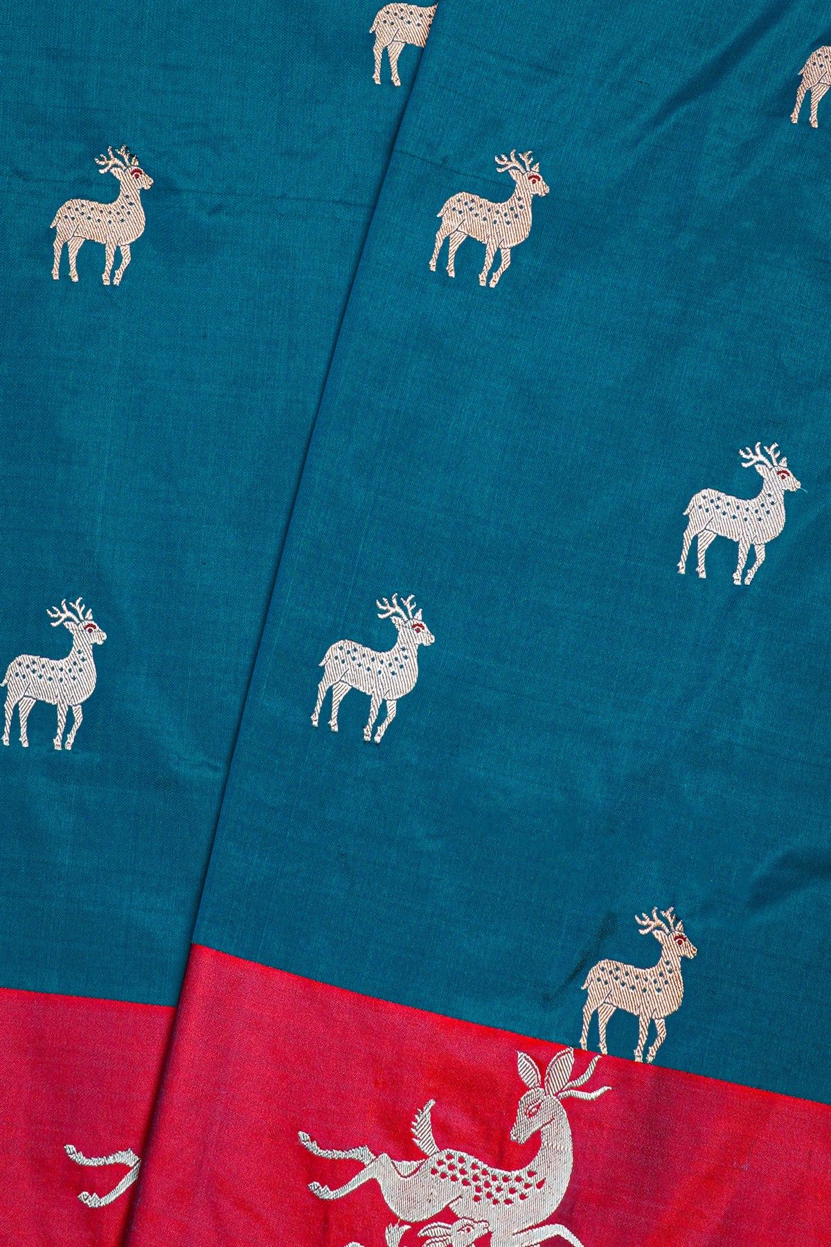 Banarasi Silk Teal Blue Saree
