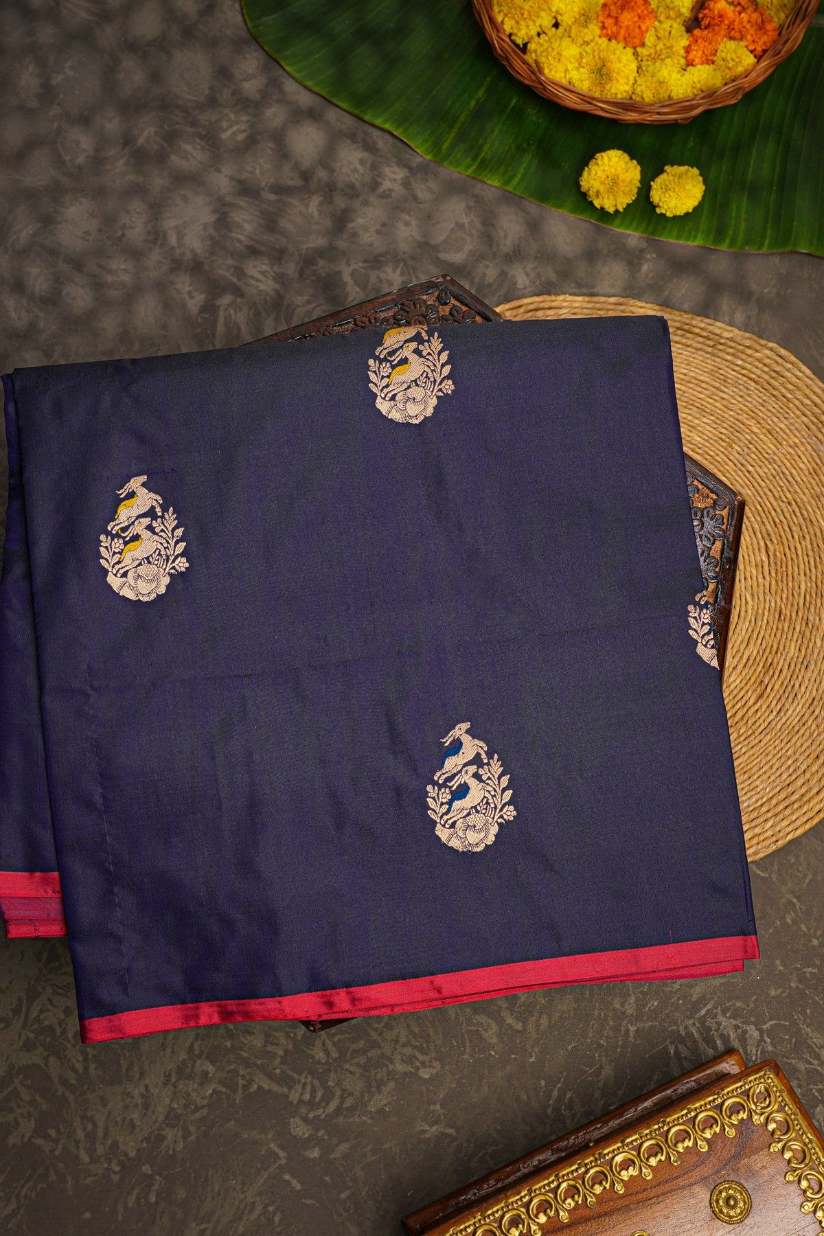 Banarasi Silk Navy Blue Saree