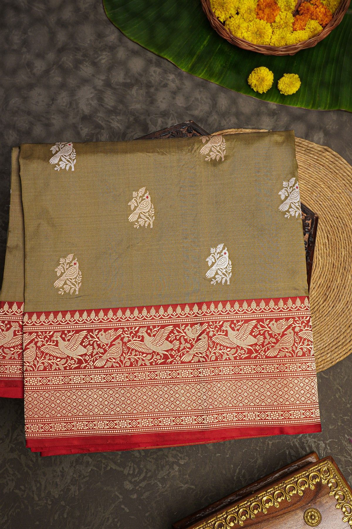 Banarasi Silk Brown Saree