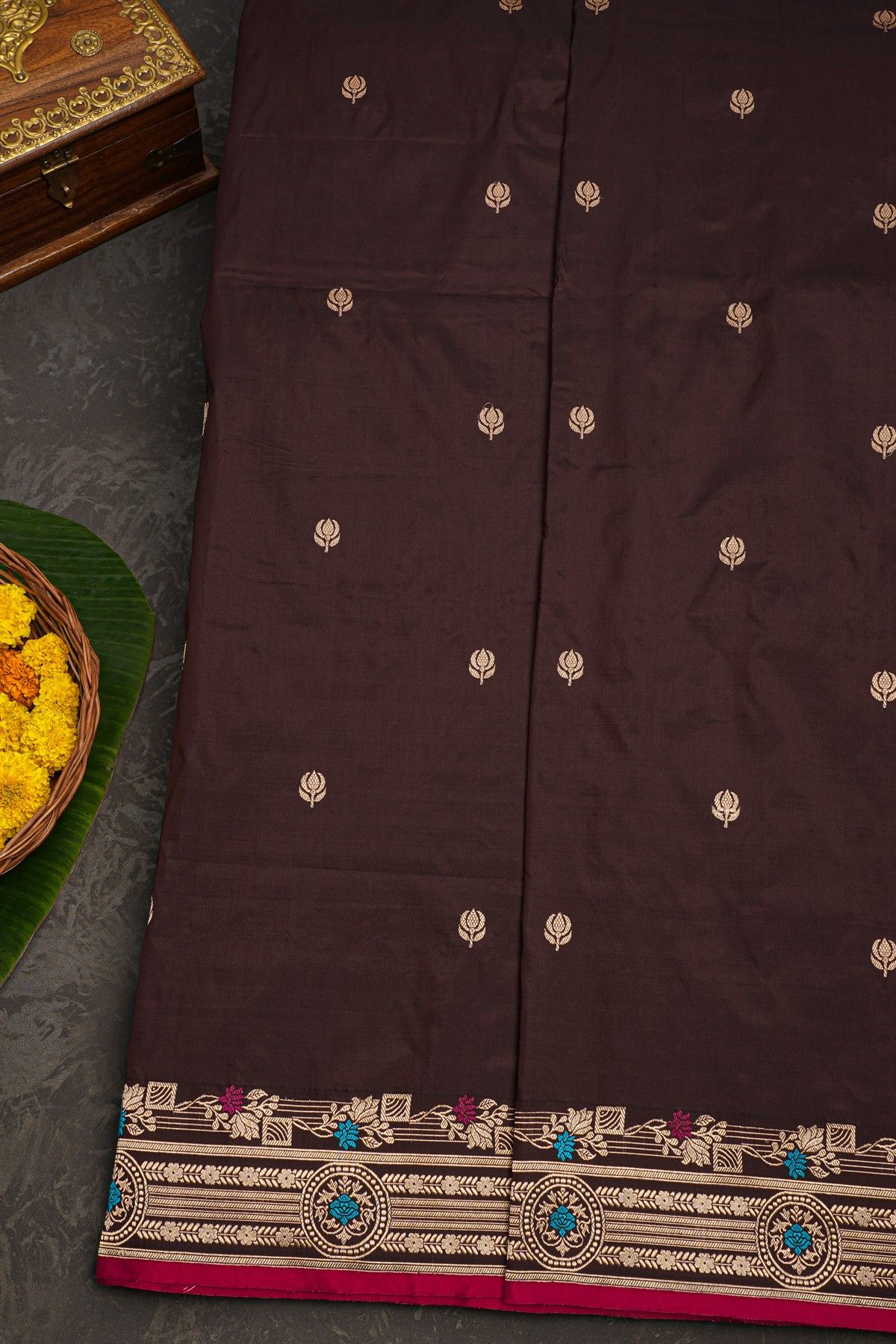 Banarasi Silk Brown Saree