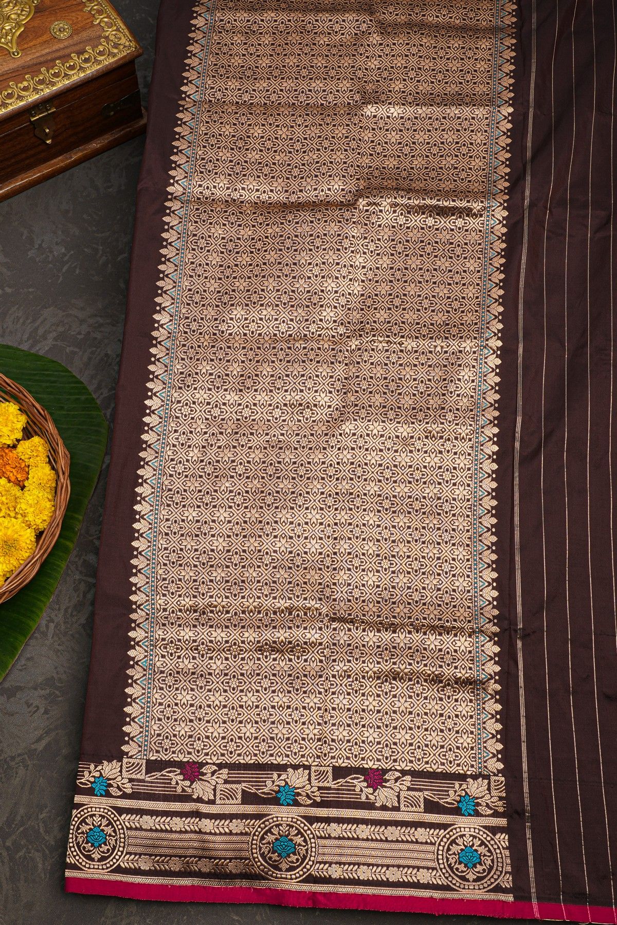 Banarasi Silk Brown Saree