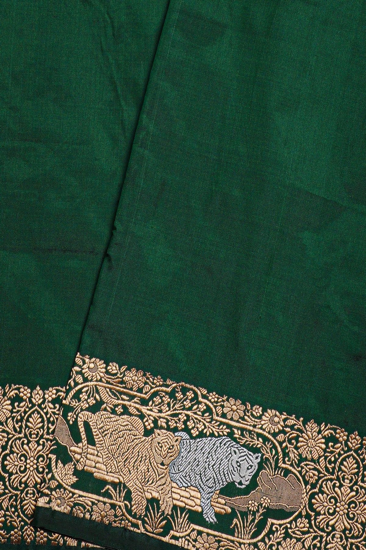 Banarasi Silk Bottle Green Saree