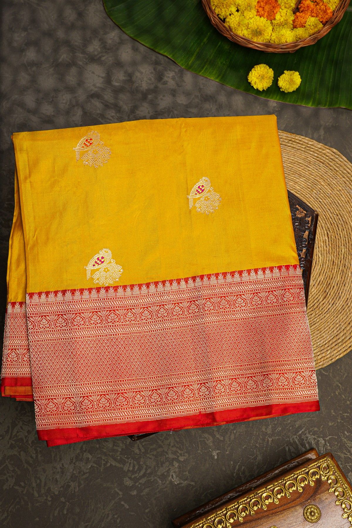 Banarasi Silk Mustard Saree