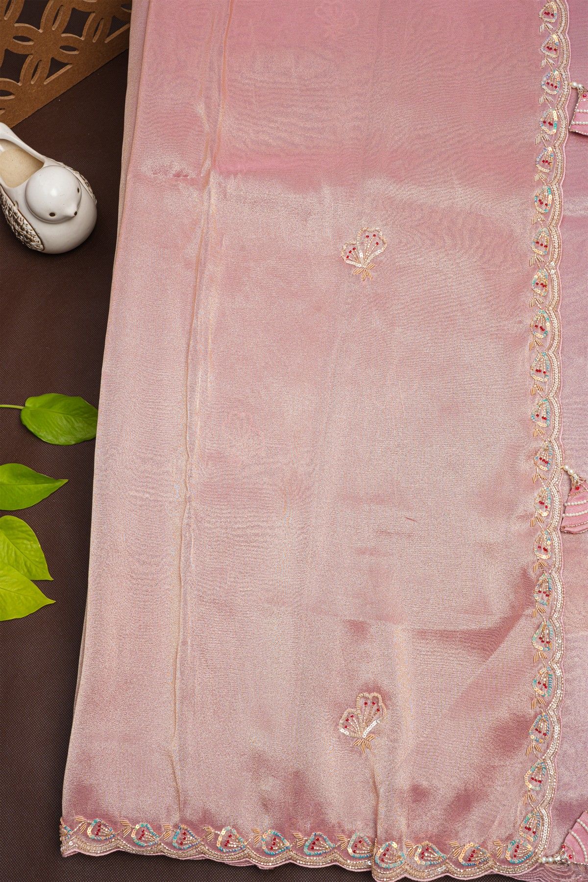 Designer Tissue Onion Pink Saree