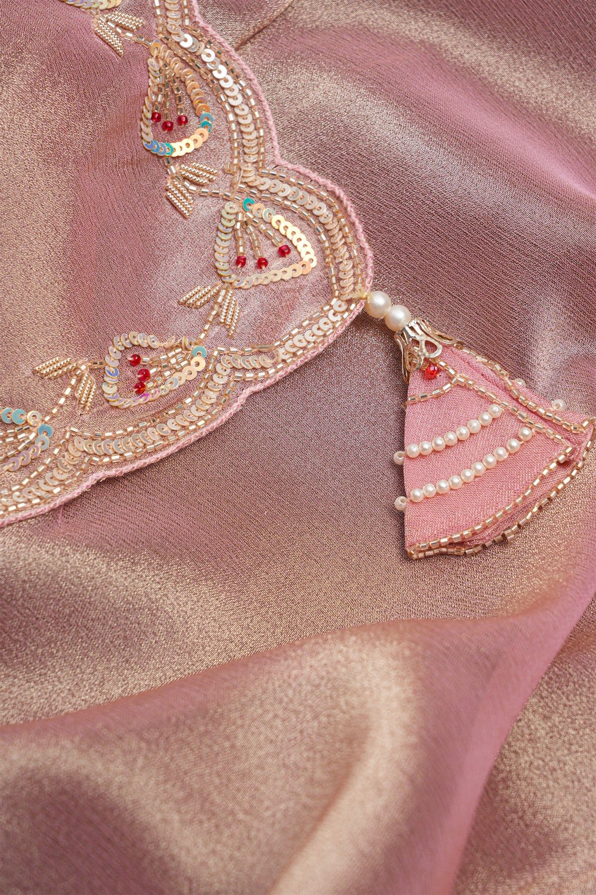 Designer Tissue Onion Pink Saree